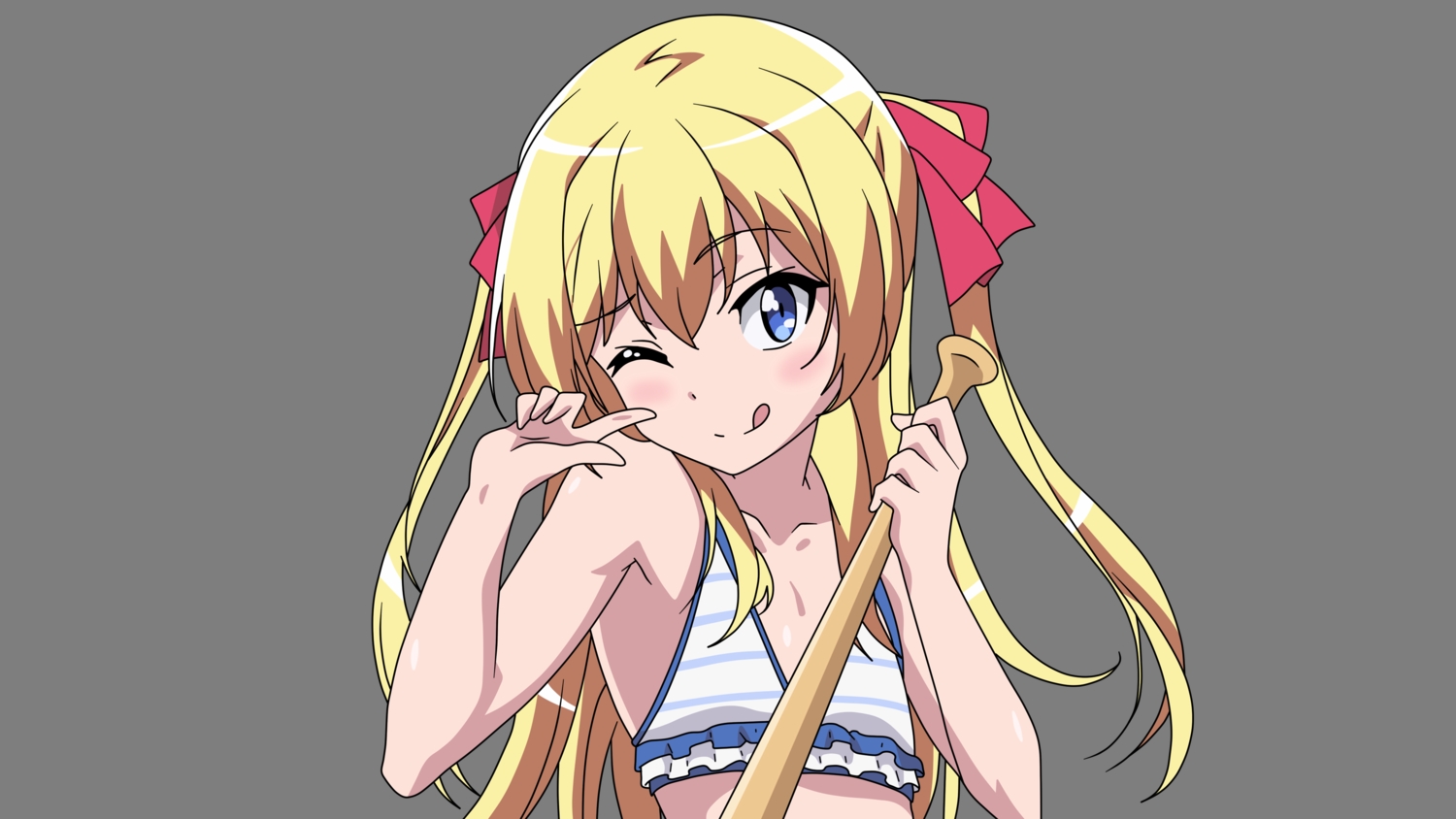 bikini_top, blonde_hair, blue_eyes, joukamachi_no_dandelion, long_hair, sakurada_hikari, transparent, twintails