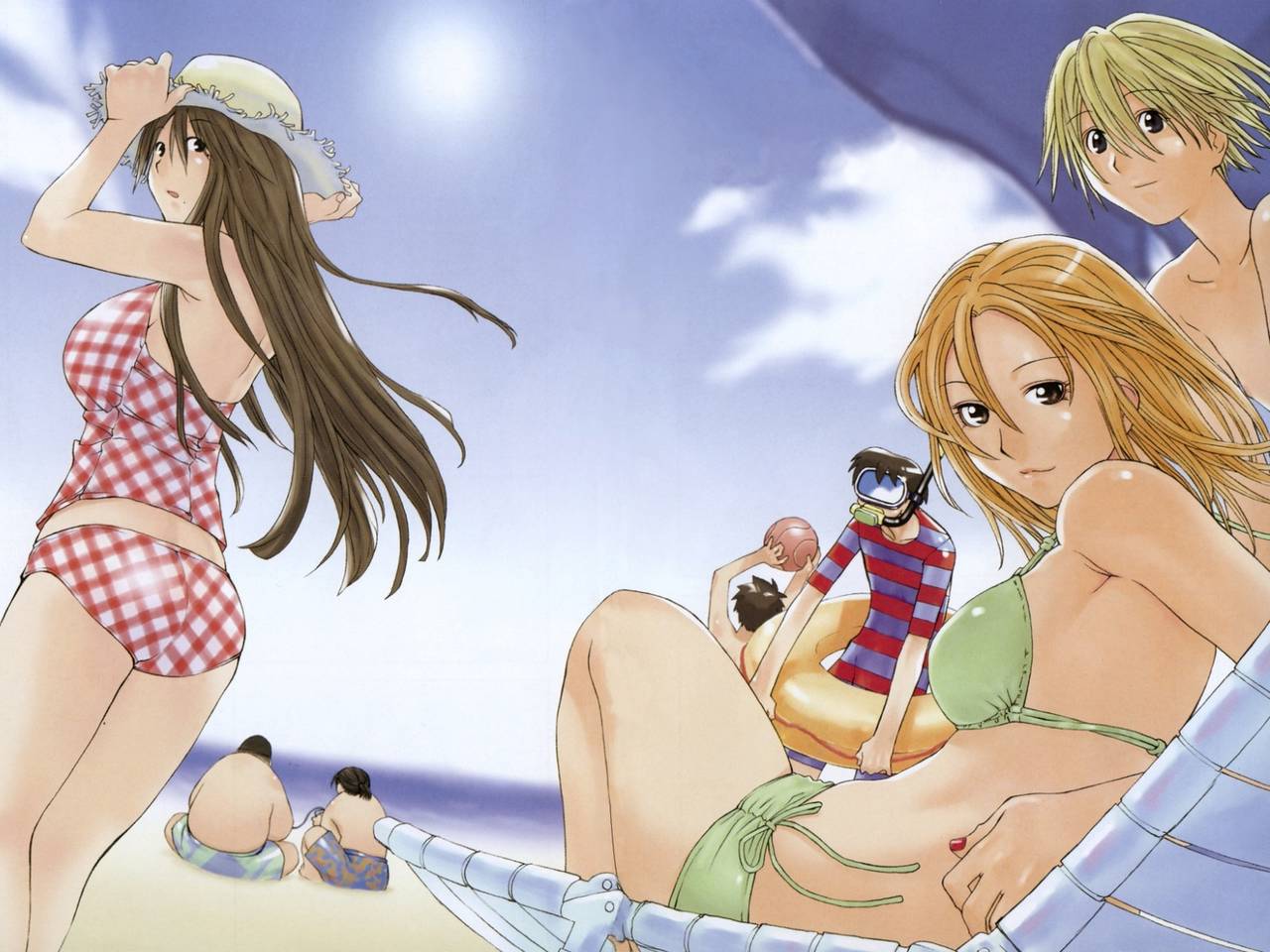 beach, genshiken, kasukabe_saki, kio_shimoku, kousaka_makoto, kugayama_mitsunori, madarame_harunobu, ohno_kanako