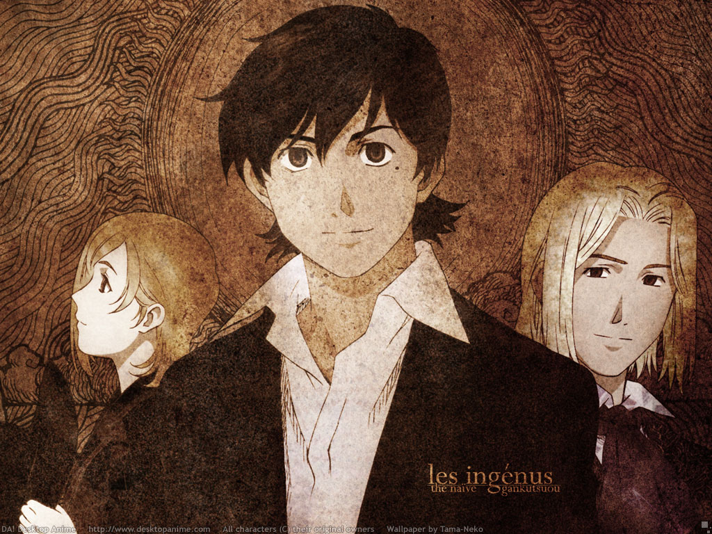 albert_de_morcerf, eugenie_danglars, franz_d'epinay, gankutsuou