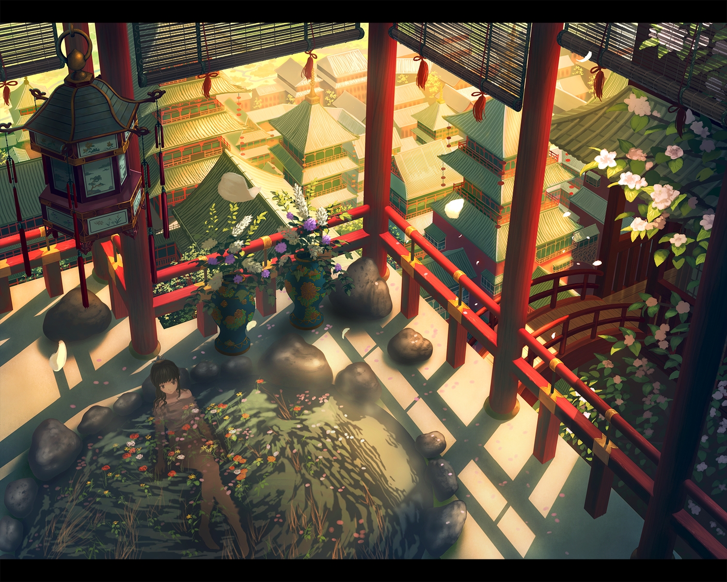 building, flowers, nauimusuka, nude, onsen, original