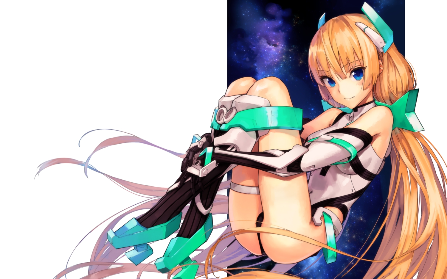 angela_balzac, blonde_hair, blue_eyes, bodysuit, expelled_from_paradise, kawakami_rokkaku, long_hair, twintails