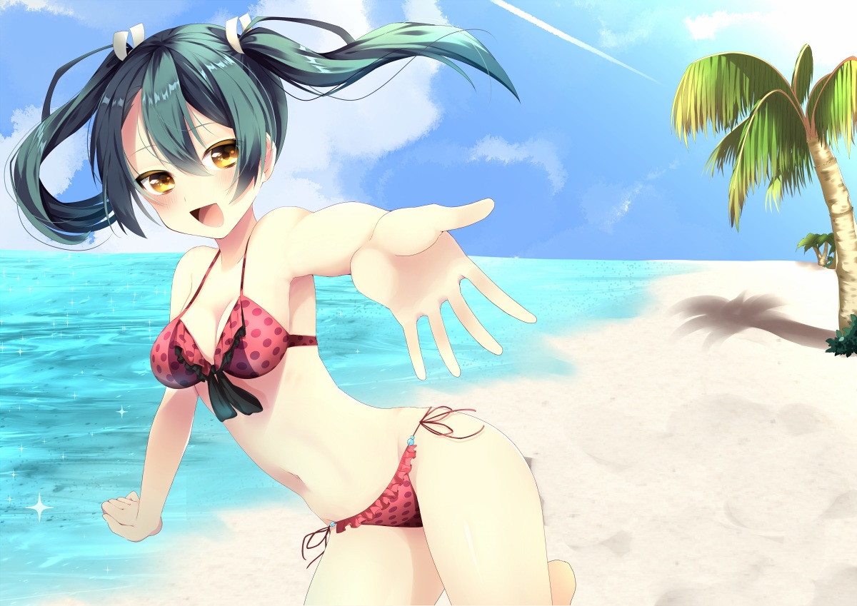 anthropomorphism, bikini, kantai_collection, miyakura_shiiha, summer, swimsuit, zuikaku_(kancolle)
