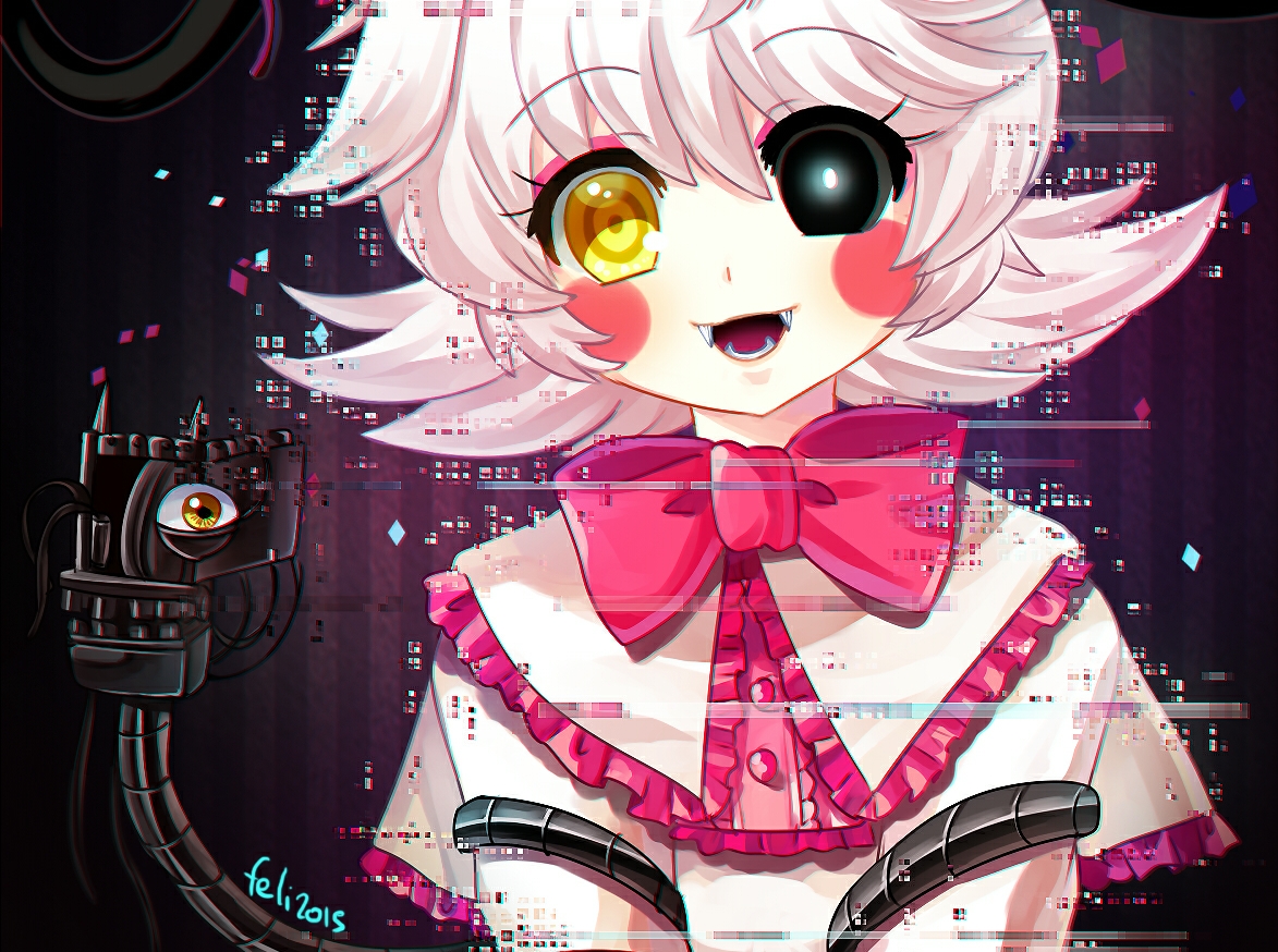 anthropomorphism, cropped, fang, felicia-val, five_nights_at_freddy's, mangle_(five_nights_at_freddy's), robot, signed