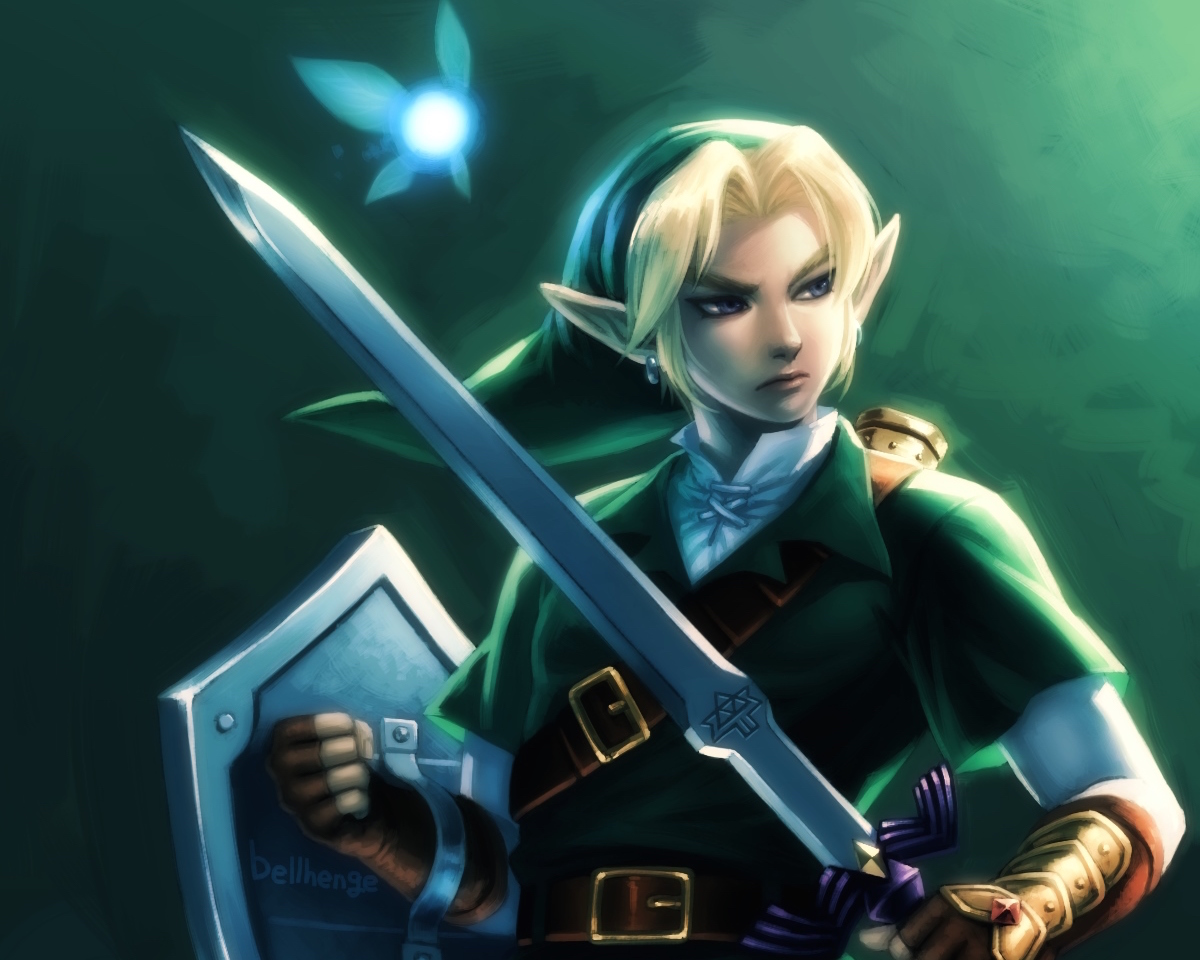 all_male, bellhenge, blonde_hair, cropped, fairy, green_eyes, hat, link_(zelda)
