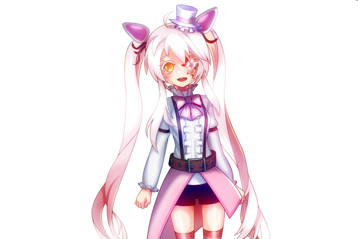 anthropomorphism, five_nights_at_freddy's, long_hair, mangle_(five_nights_at_freddy's), peridot, twintails