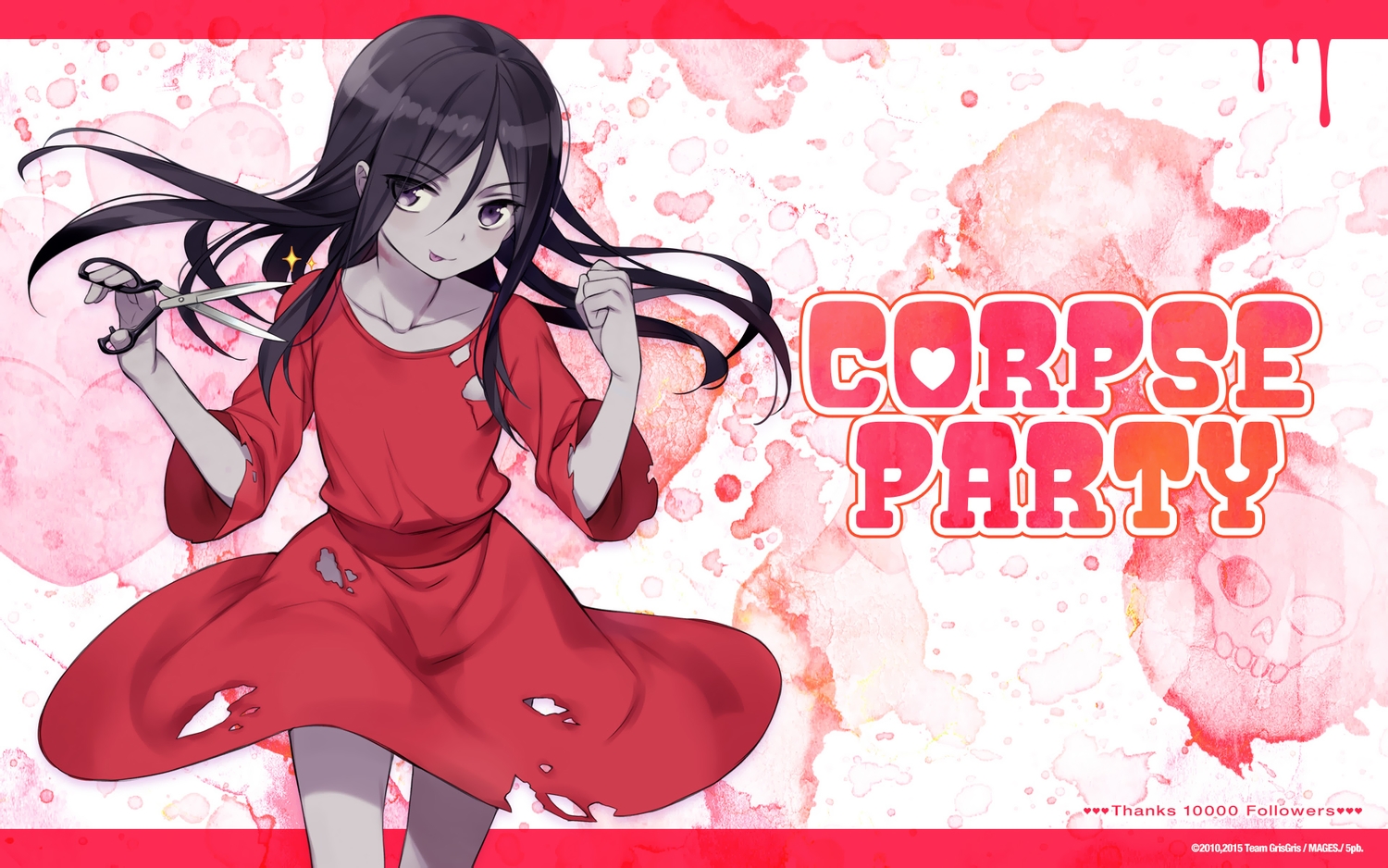 black_eyes, black_hair, corpse_party, dress, long_hair, shinozaki_sachiko, tagme_(artist), torn_clothes