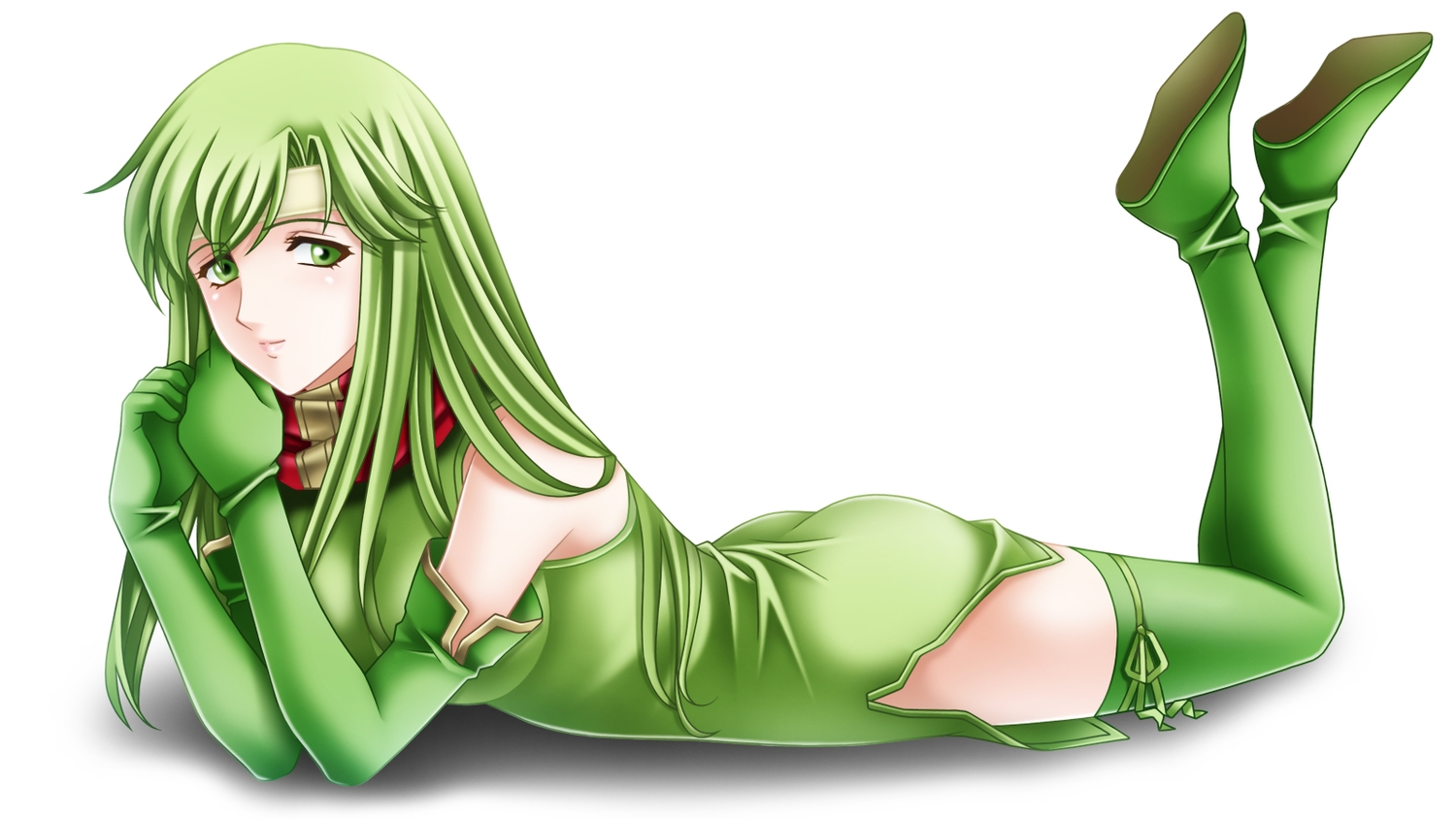 elbow_gloves, fire_emblem, gloves, green_eyes, green_hair, long_hair, paola_(fire_emblem), tamamon