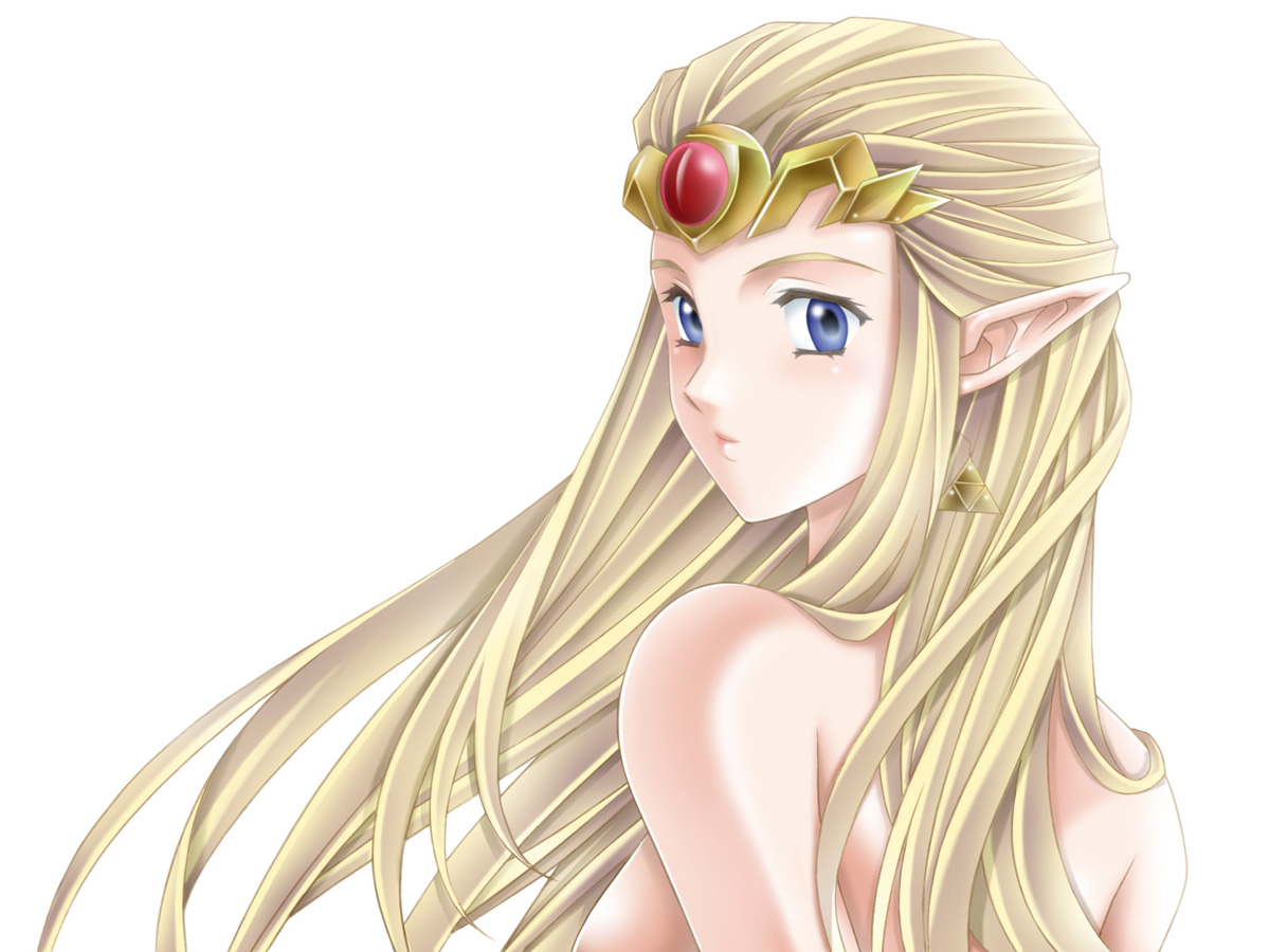 blonde_hair, blue_eyes, long_hair, pointed_ears, princess_zelda, tamamon, the_legend_of_zelda, white