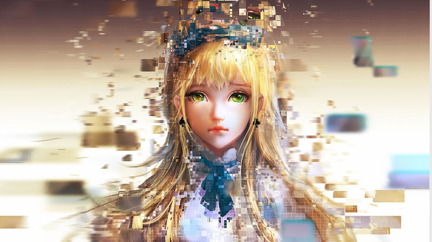 alice_in_wonderland, alice_(wonderland), blonde_hair, green_eyes, realistic, sangrde