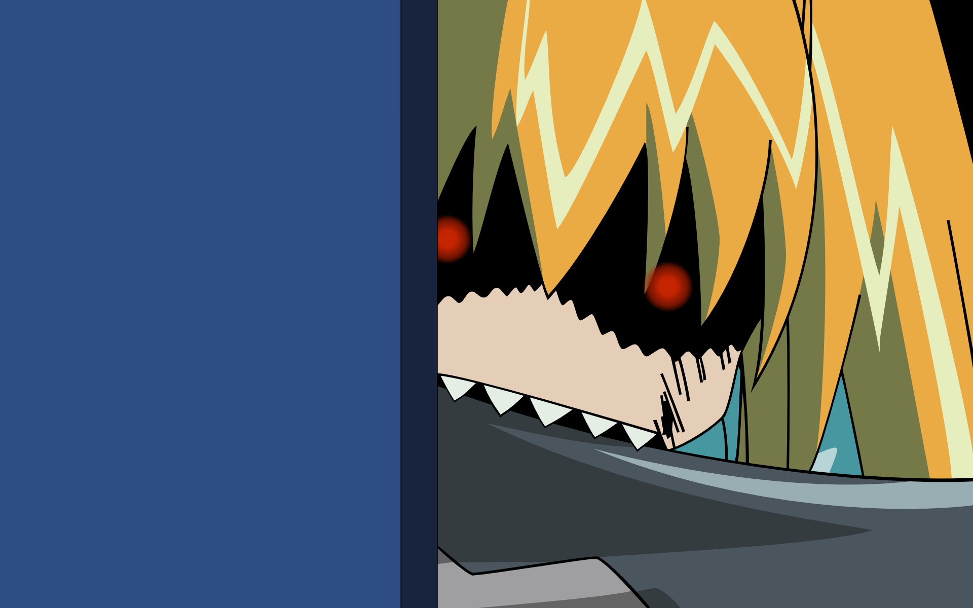 excel, excel_saga, red_eyes