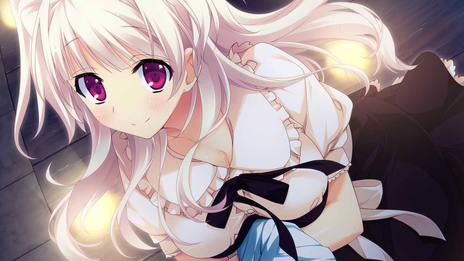 breasts, cleavage, game_cg, kitsuki_riho, koisuru_natsu_no_last_resort, marui, pulltop