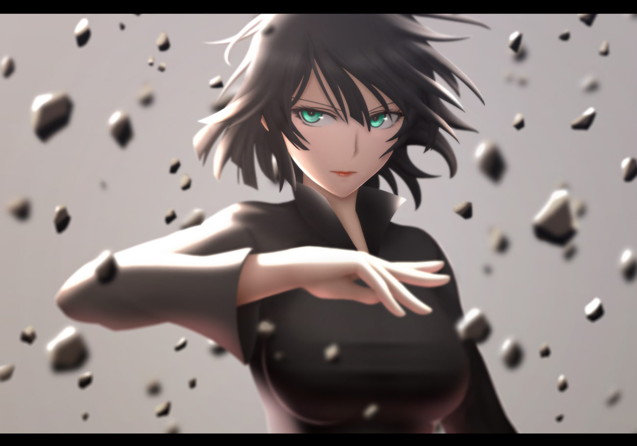 aqua_eyes, black_hair, fubuki_(onepunch_man), onepunch_man, short_hair, siraha