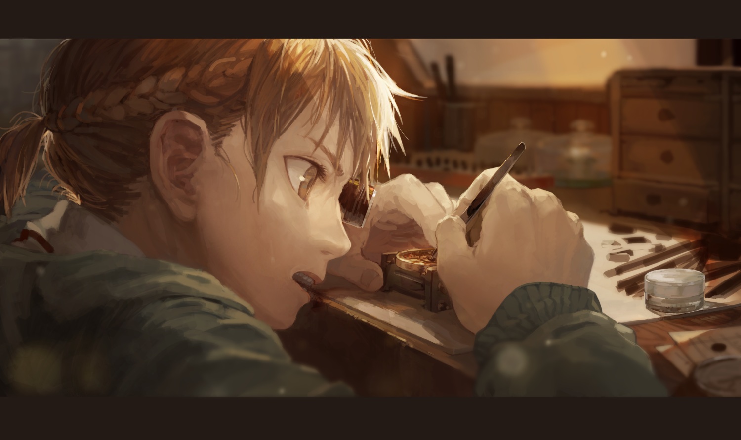 braids, brown_eyes, brown_hair, burari, close, hood, original, short_hair
