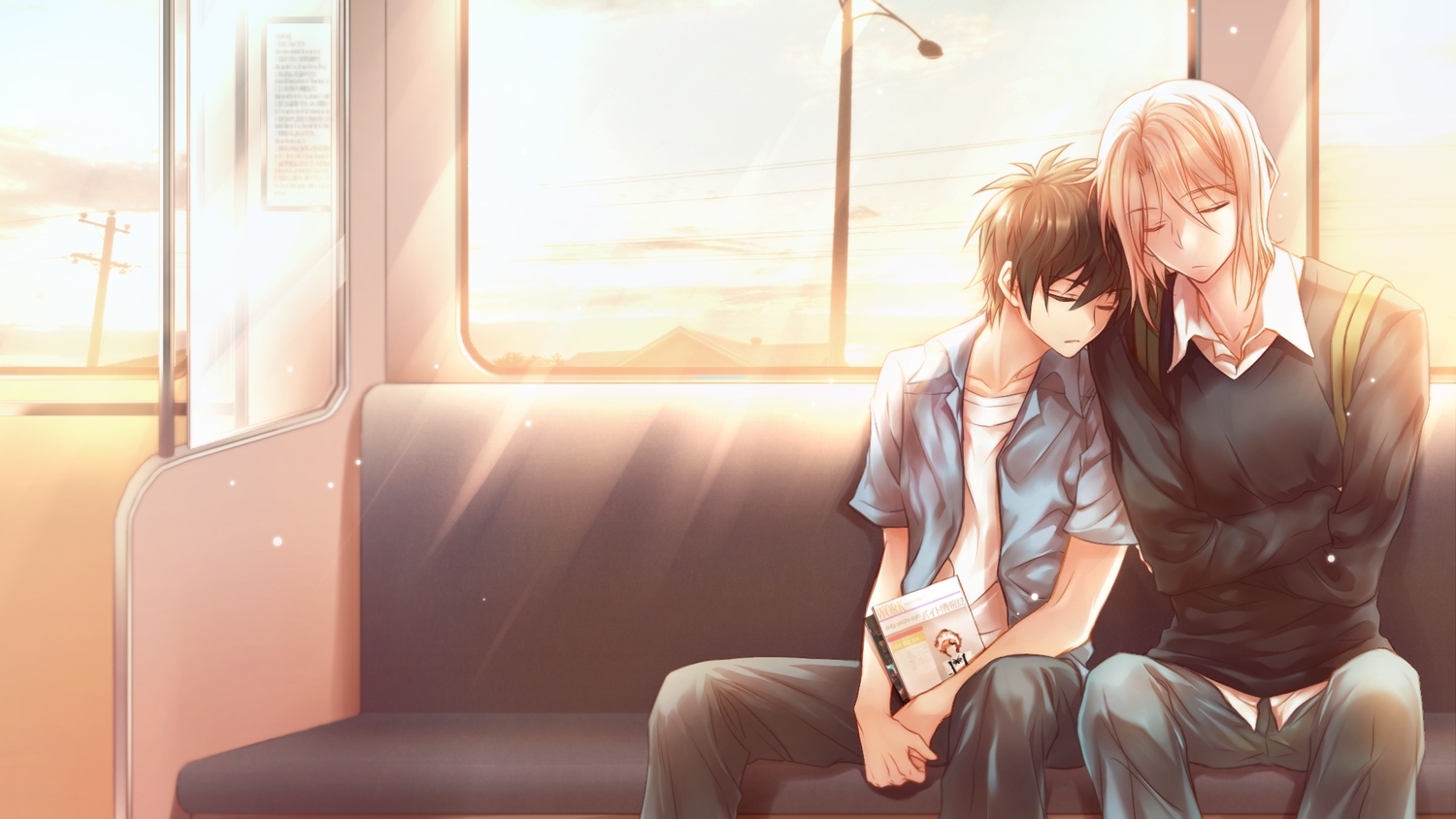 all_male, ashiya_shirou, hataraku_maou-sama!, male, maou_sadao, sleeping, winglayer