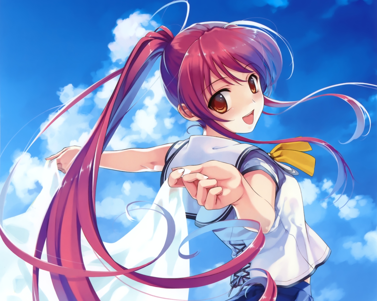 abhar, cropped, deep_blue_sky_&_pure_white_wings, misaki_kurehito, miyamae_tomoka, scan, school_uniform