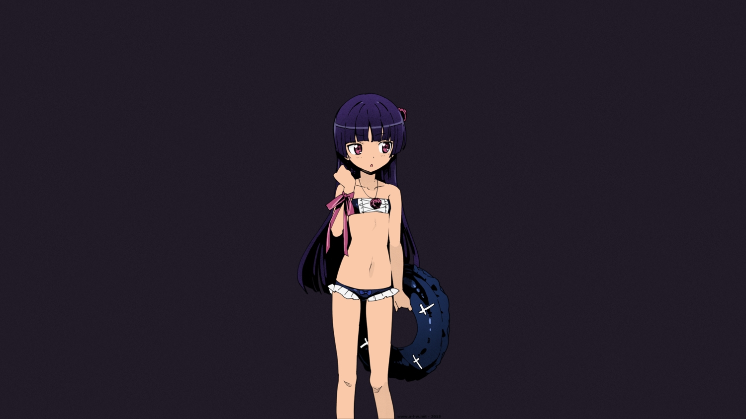 bikini, gokou_ruri, long_hair, navel, ootomo_takuji, ore_no_imouto_ga_konna_ni_kawaii_wake_ga_nai, pink_eyes, purple_hair