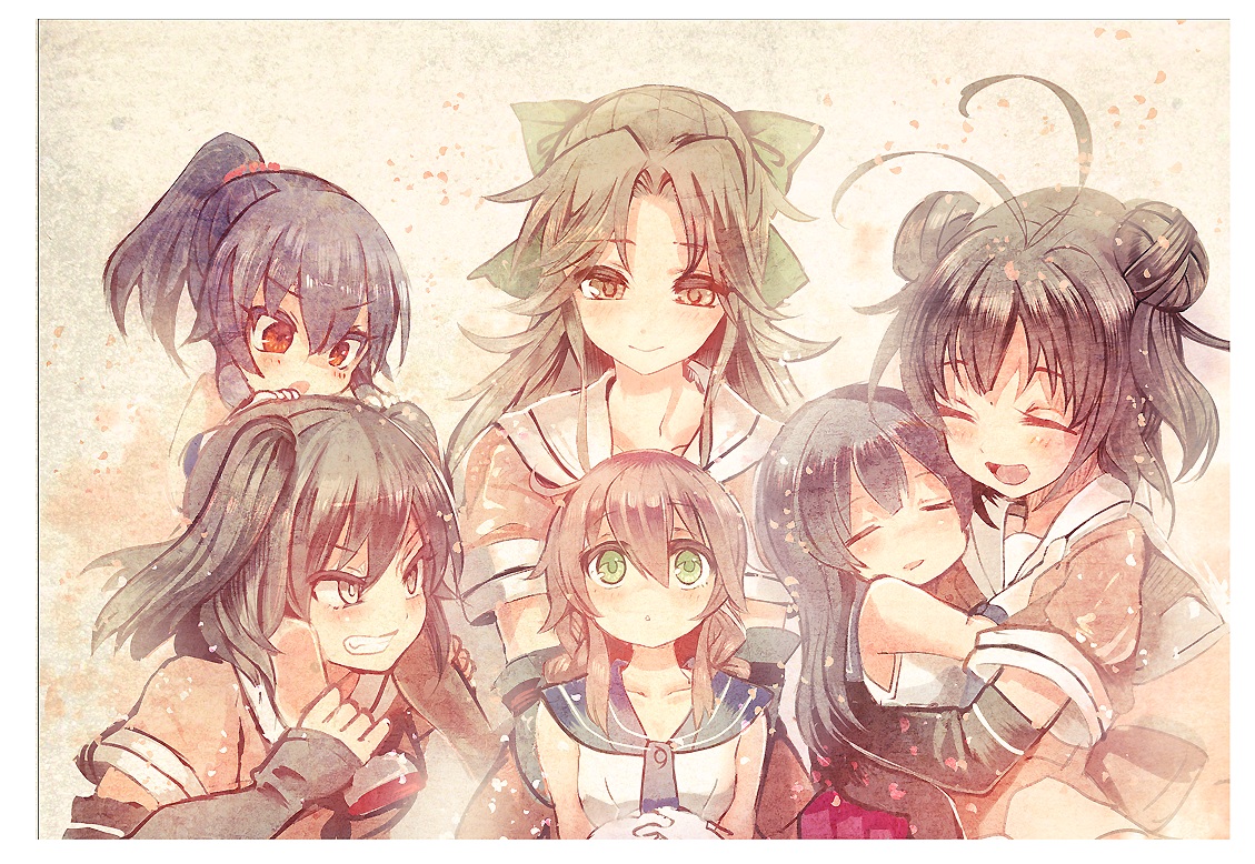 anthropomorphism, atago_(kancolle), group, jintsuu_(kancolle), kantai_collection, loli, makura-ko_(nacoll), naka_(kancolle), noshiro_(kancolle), sendai_(kancolle), yahagi_(kancolle)