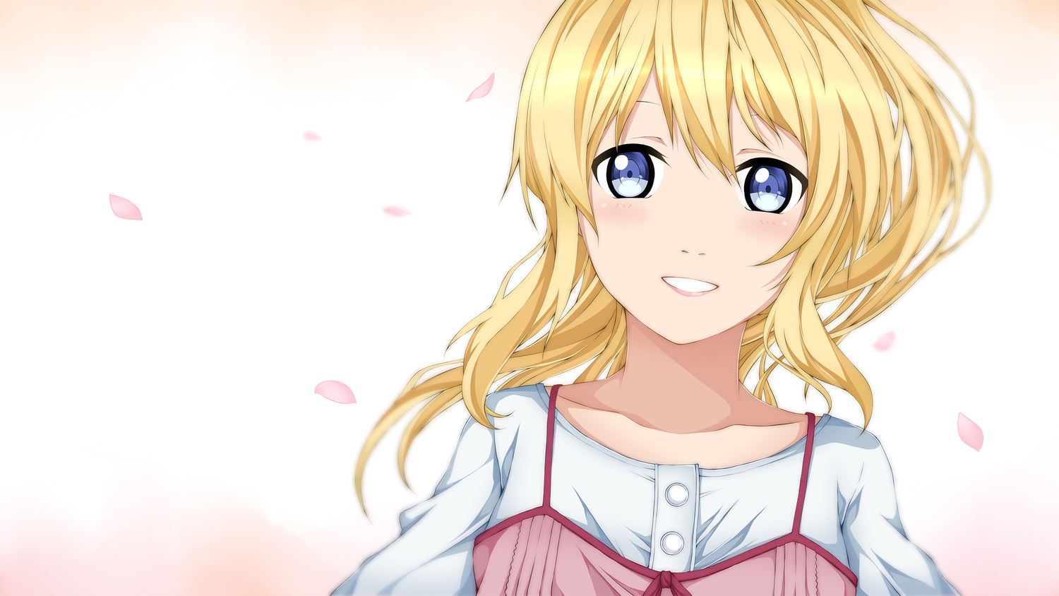 blonde_hair, blue_eyes, karra_kon, miyazono_kaori, petals, shigatsu_wa_kimi_no_uso