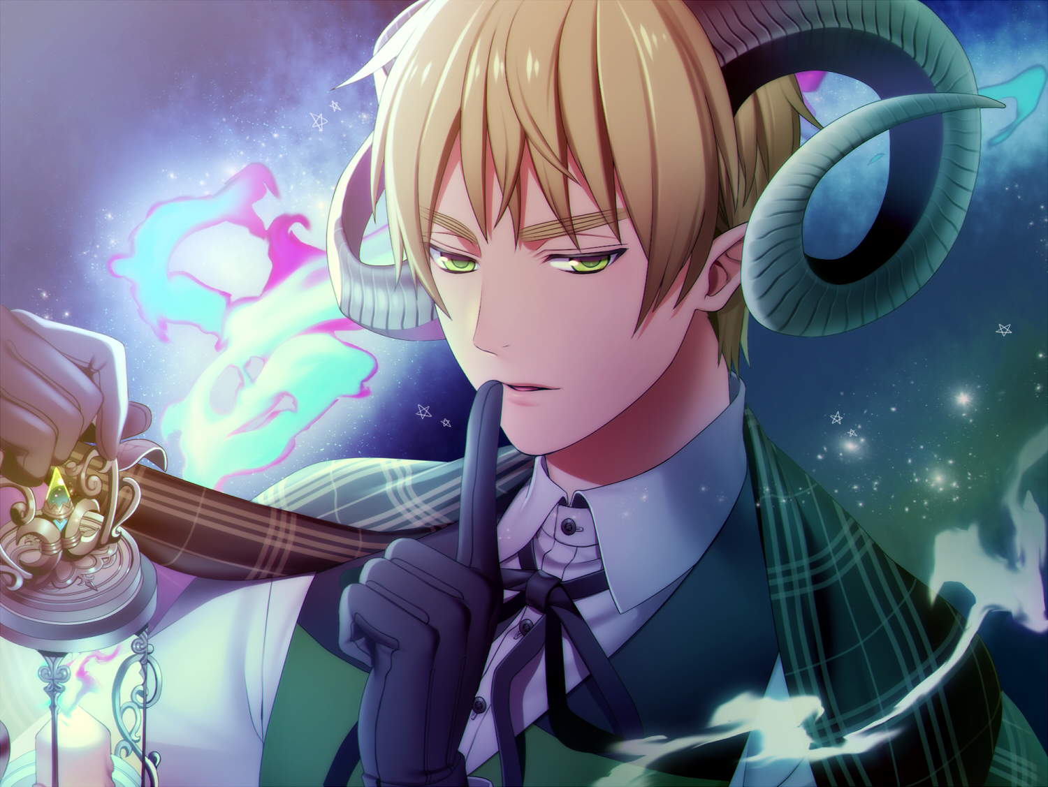 all_male, anthropomorphism, axis_powers_hetalia, blonde_hair, green_eyes, horns, male, sena, united_kingdom_(hetalia)