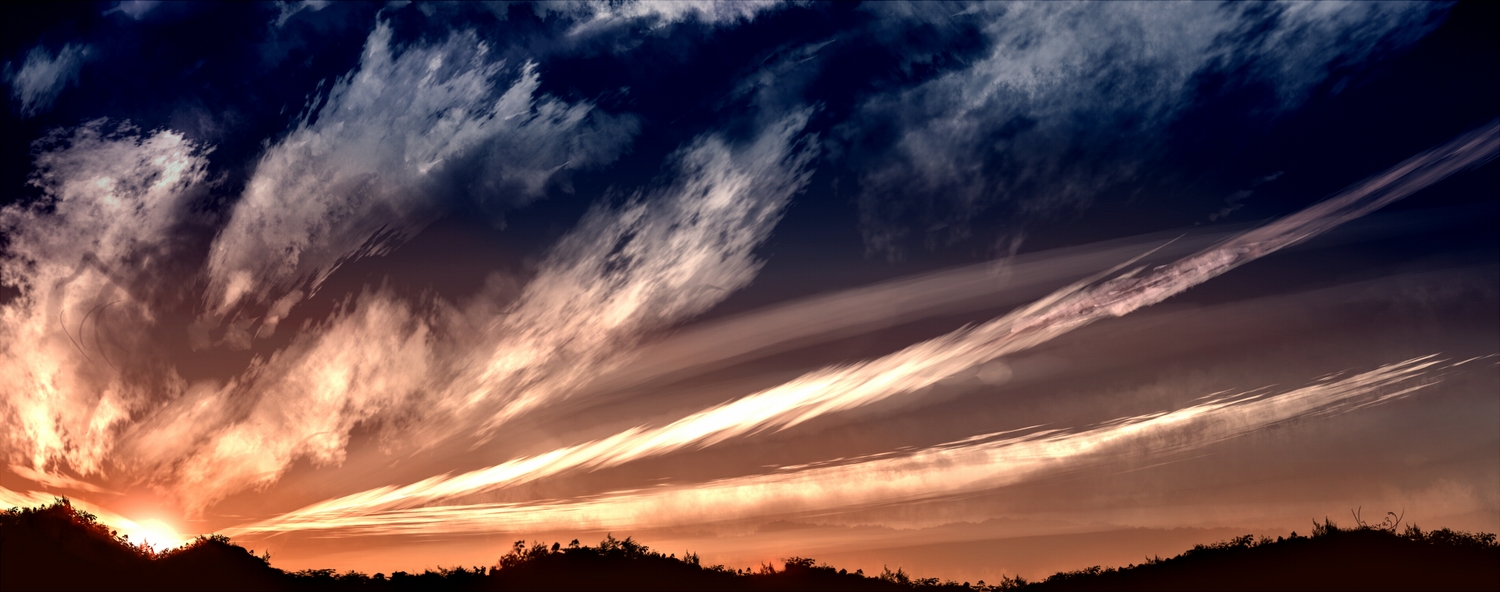 clouds, kibunya_39, no_humans, original, scenic, sky, sunset