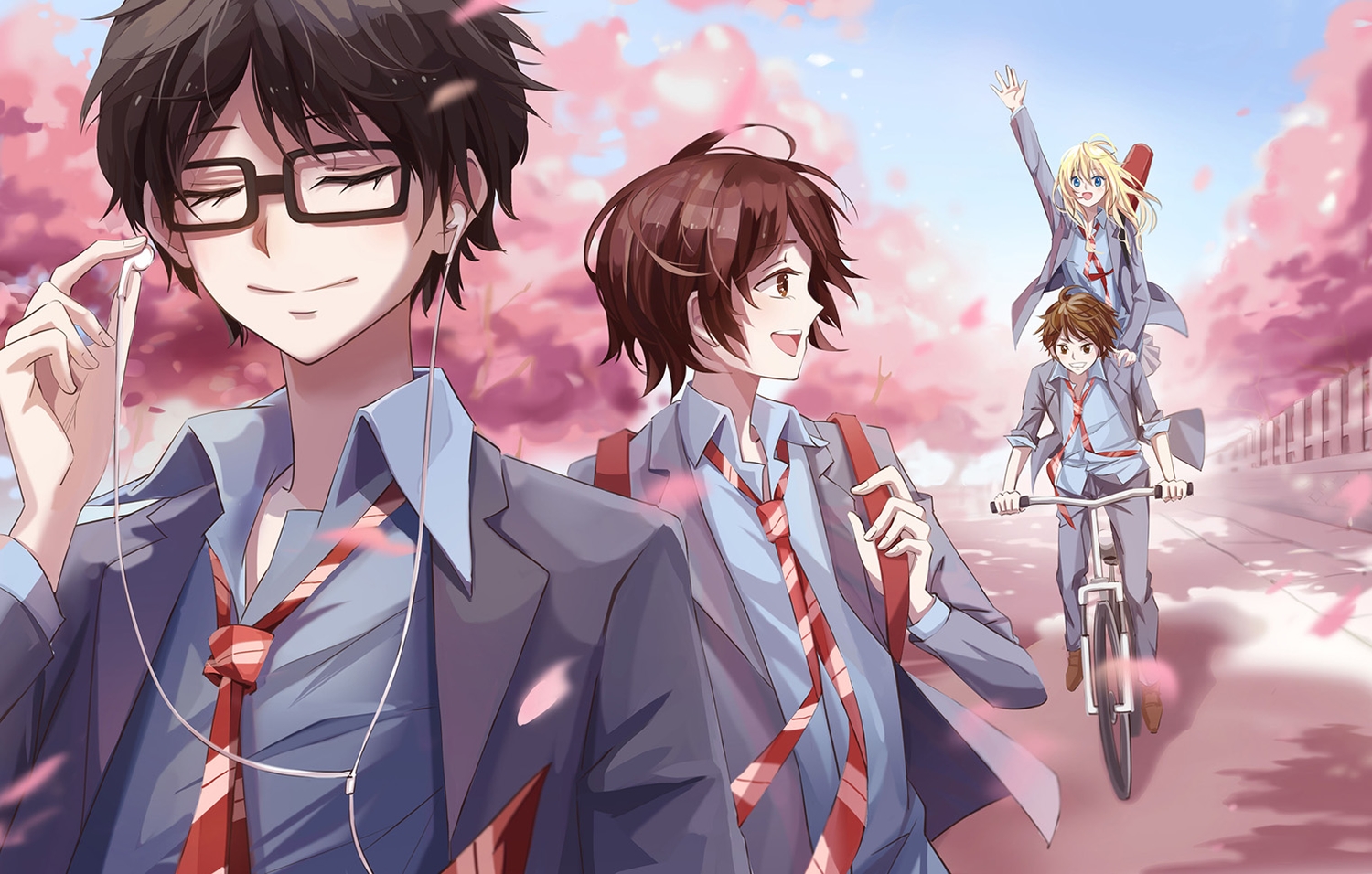 arima_kousei, group, jpeg_artifacts, layla_(pixiv), male, miyazono_kaori, sawabe_tsubaki, school_uniform