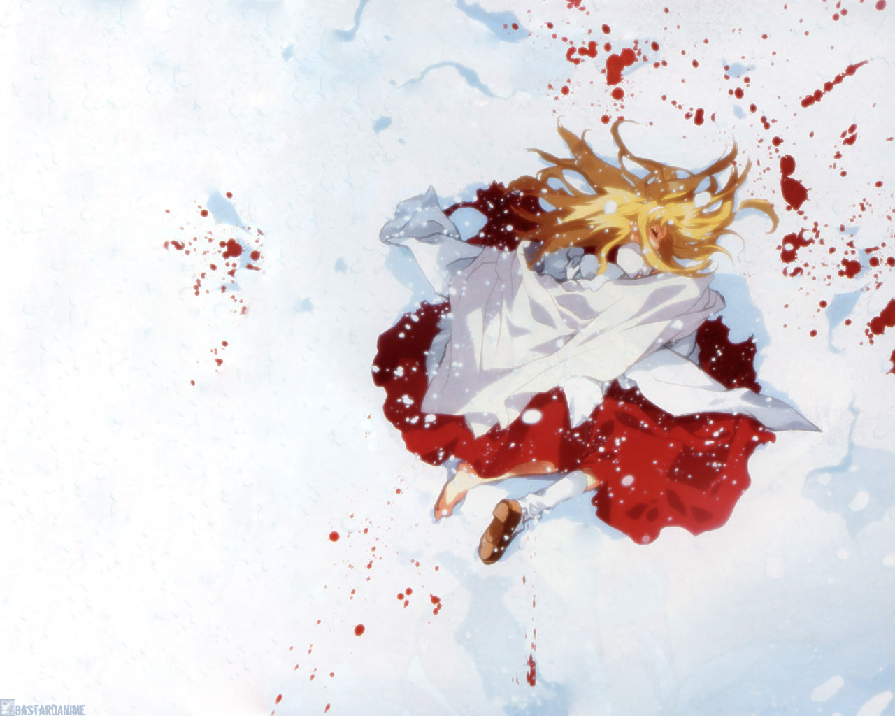 blood, dnangel, freedert, japanese_clothes, miko, snow, sugisaki_yukiru