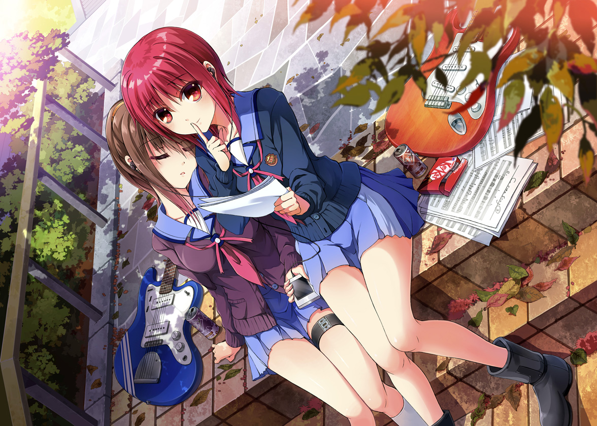2girls, angel_beats!, hisako, iwasawa_masami, tazu