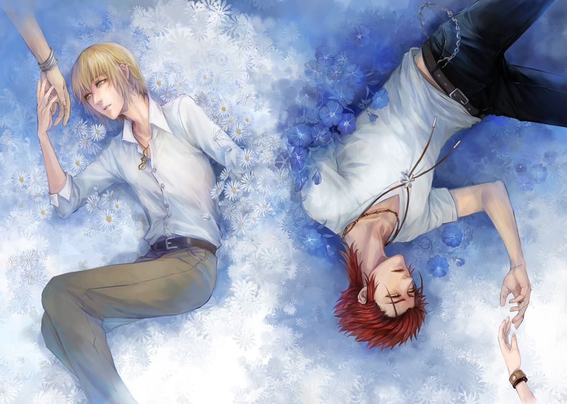 all_male, joshua_drac, k_(anime), male, suou_mikoto_(k), totsuka_tatara