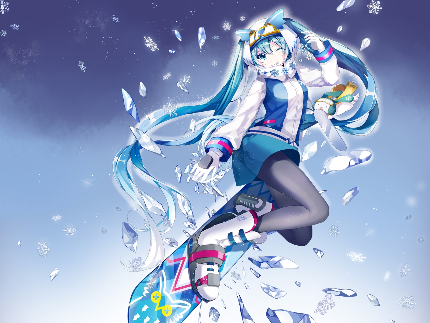 amatsukiryoyu, animal, aqua_eyes, aqua_hair, blush, hatsune_miku, long_hair, rabbit