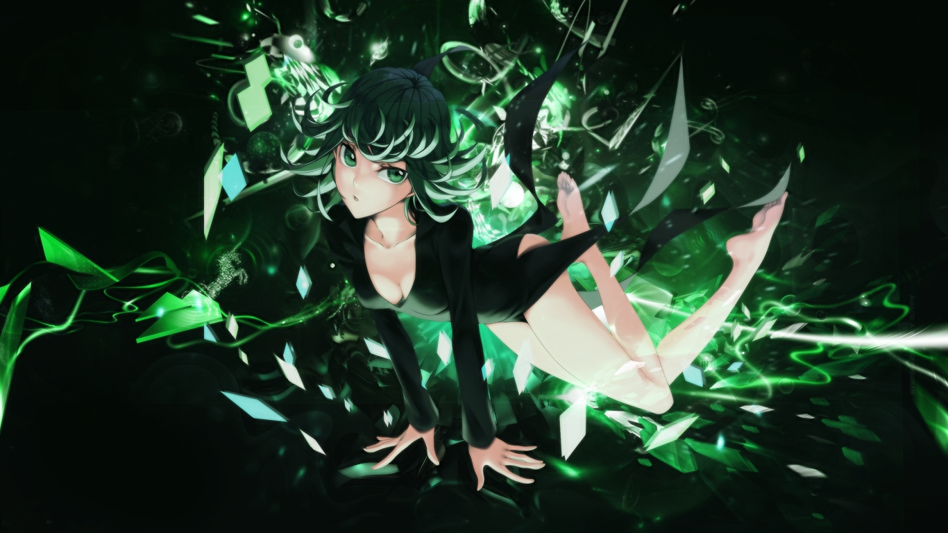 green, onepunch_man, tatsumaki_(onepunch_man), third-party_edit