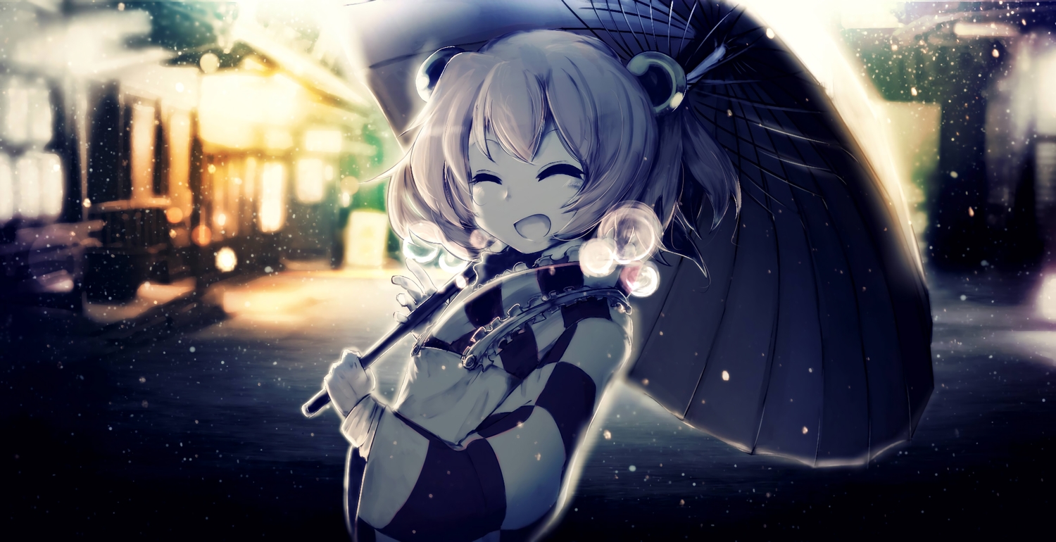 aliasing, japanese_clothes, kimono, motoori_kosuzu, polychromatic, short_hair, snow, touhou