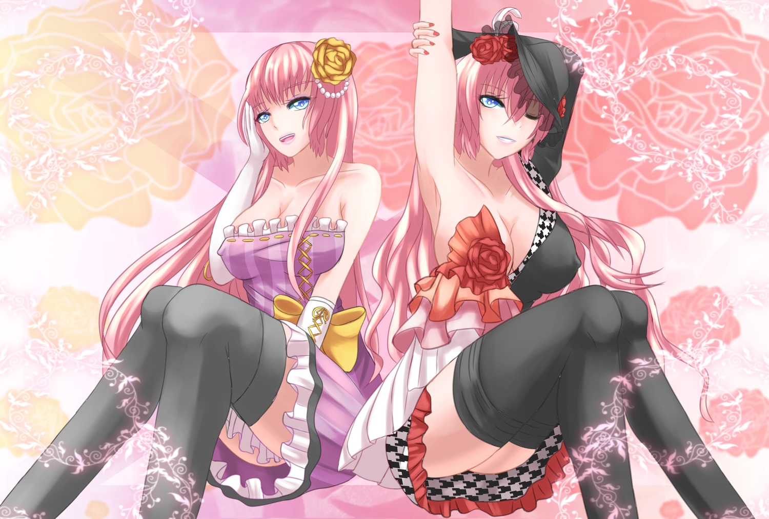 fuyuki_jun, long_hair, megurine_luka, pink_hair, vocaloid