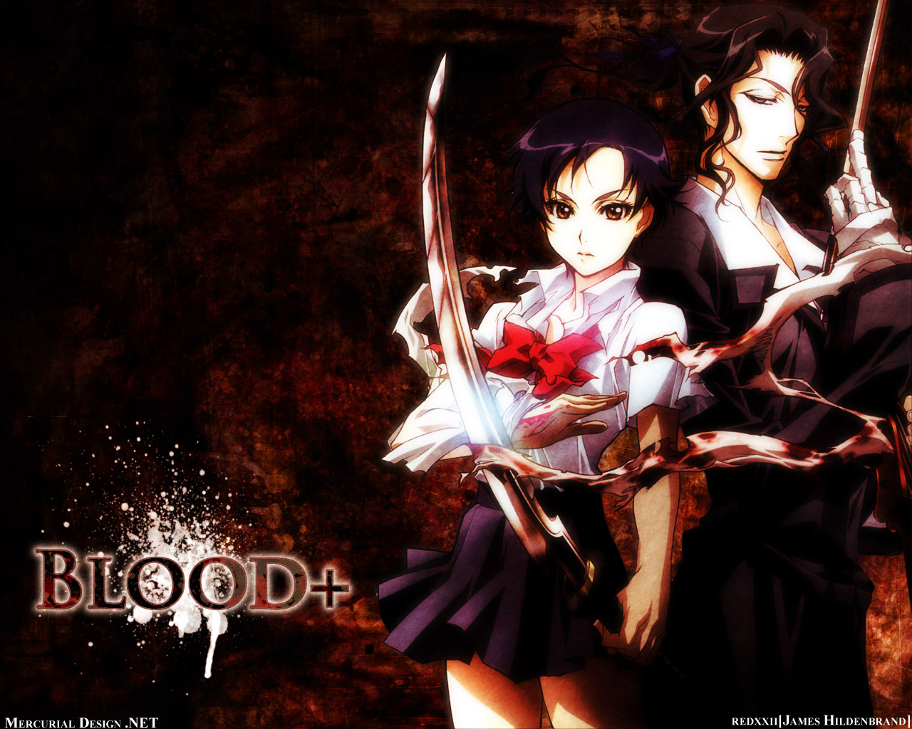 blood_(anime), haji, otonashi_saya, sword, weapon