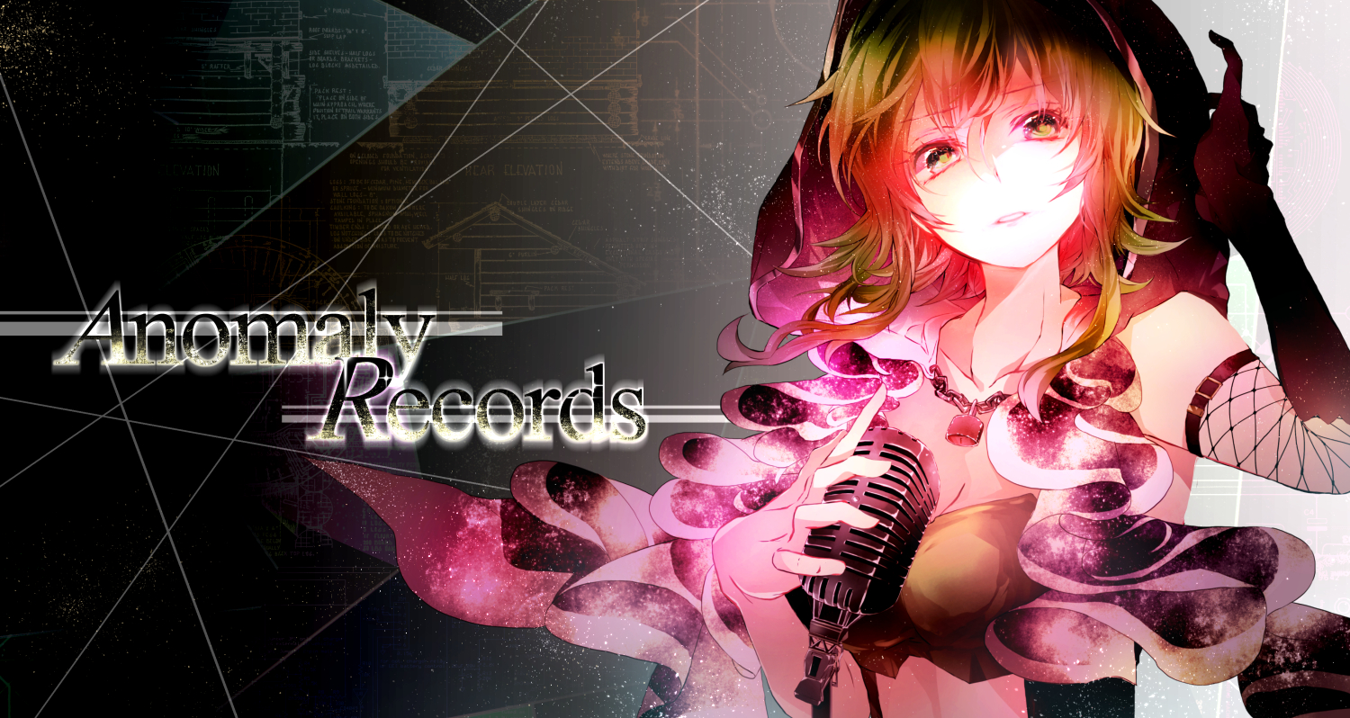 amakura_(islit), breasts, cleavage, elbow_gloves, gloves, green_eyes, green_hair, gumi, microphone, necklace, vocaloid