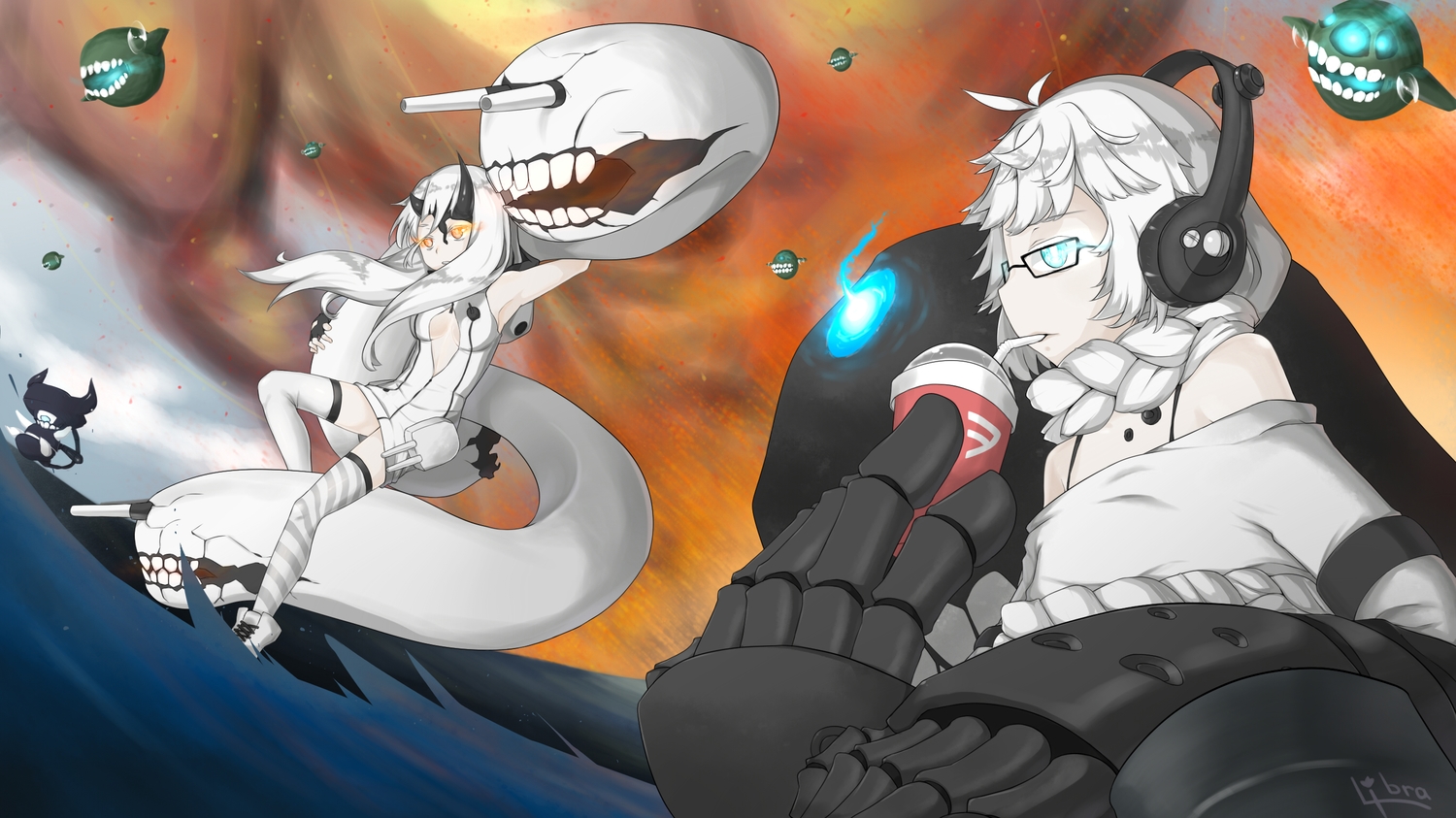 anthropomorphism, heavy_cruiser_hime, kantai_collection, libra, supply_depot_hime, tagme_(character)