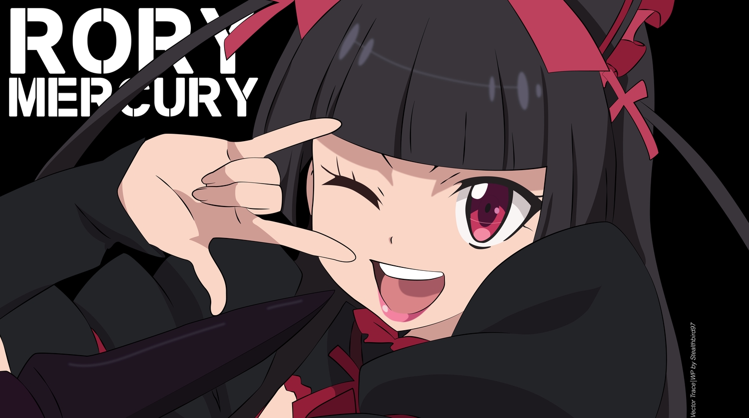 black, black_hair, gate_-_jieitai_ka_no_chi_nite_kaku_tatakaeri, goth-loli, lolita_fashion, long_hair, red_eyes, ribbons