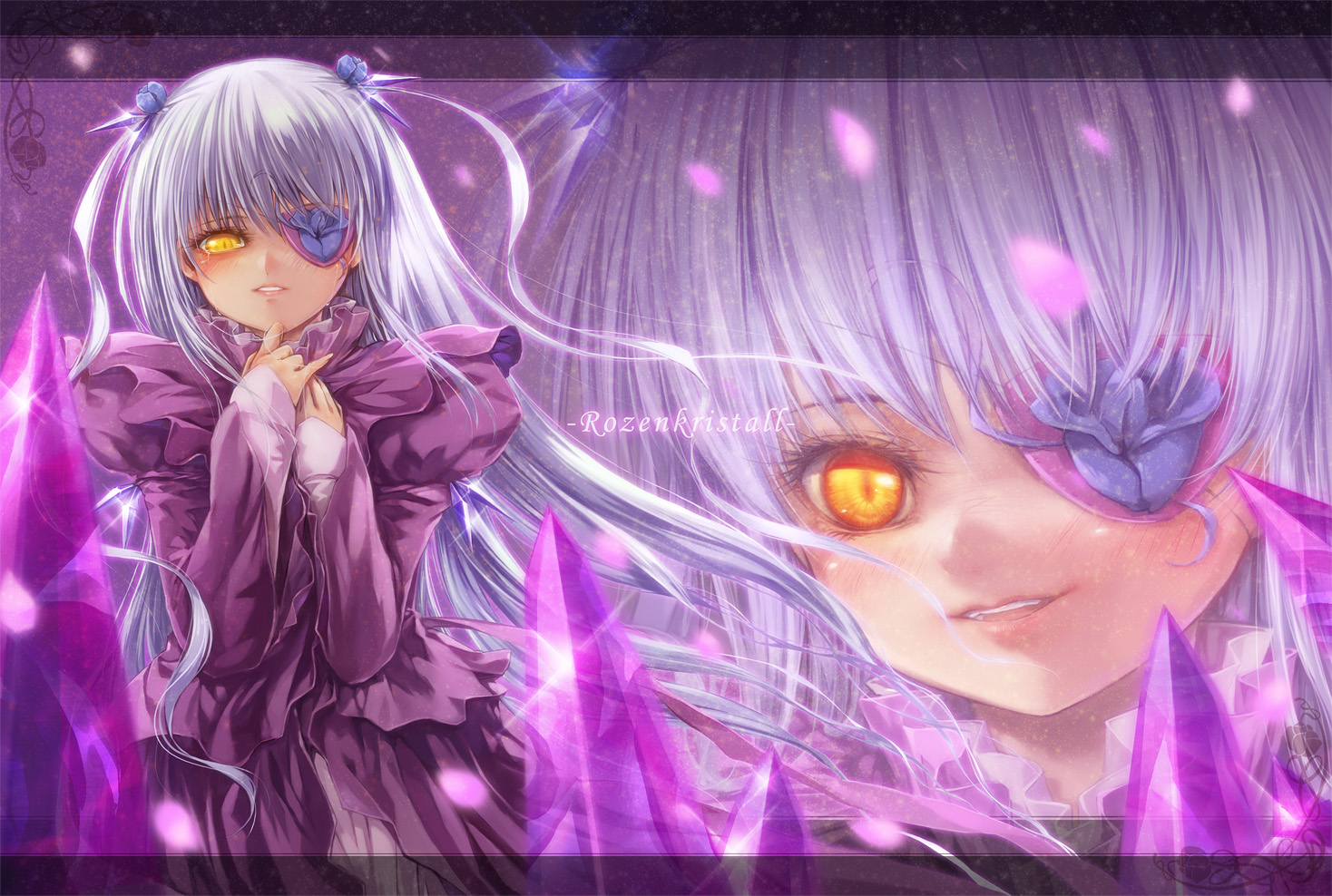 barasuishou, close, eyepatch, lolita_fashion, long_hair, misaki_(kyal_001), rozen_maiden, white_hair