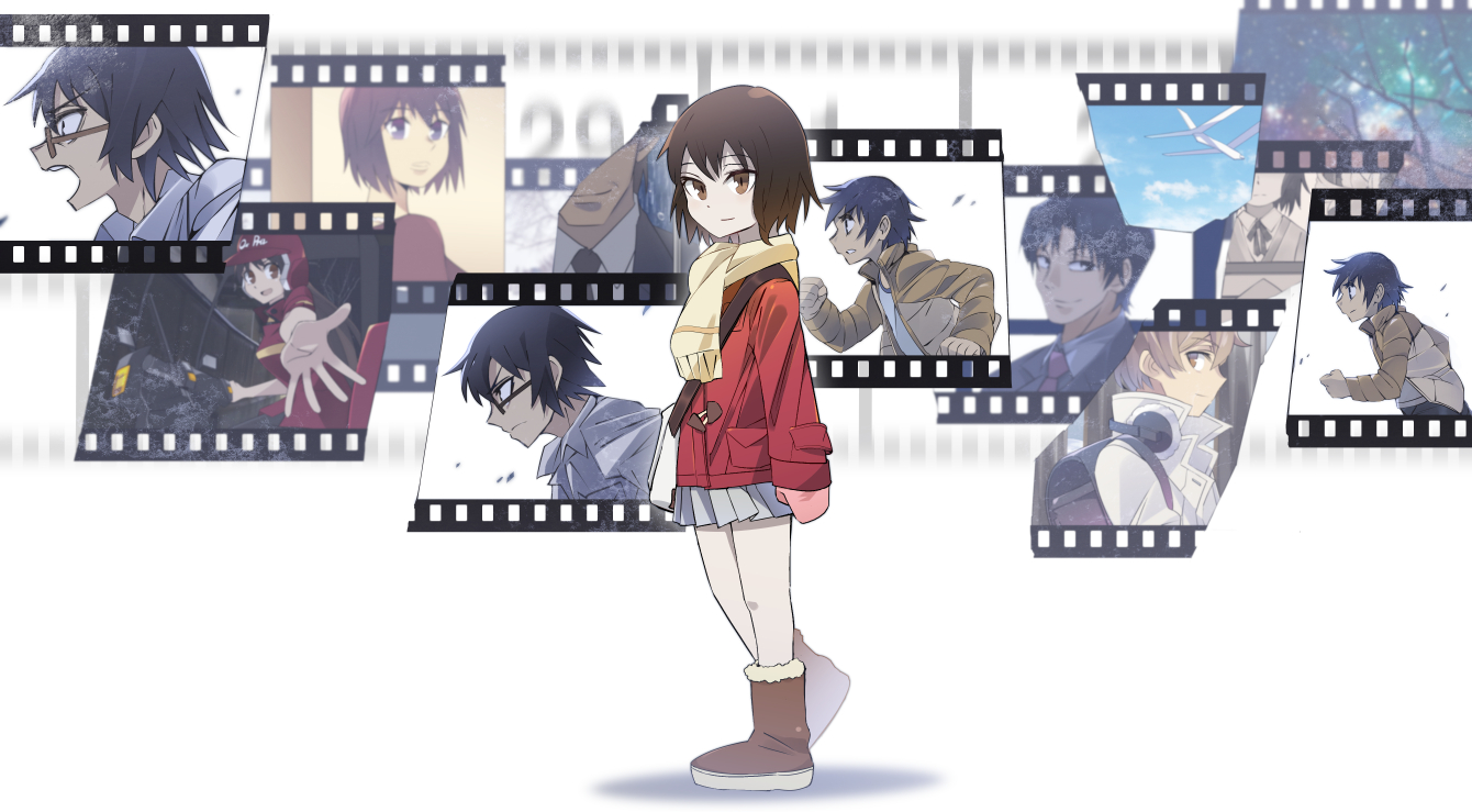 aliasing, boku_dake_ga_inai_machi, boots, brown_hair, fujinuma_sachiko, fujinuma_satoru, hinazuki_kayo, katagiri_airi
