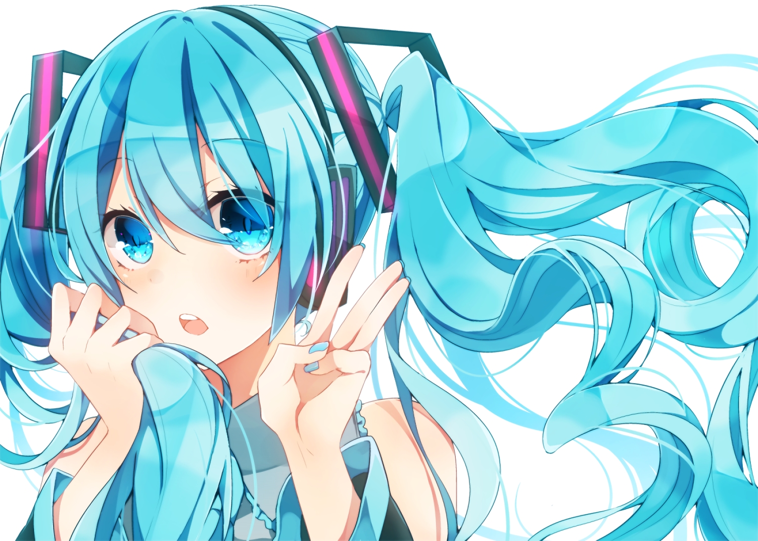 asagao_minoru, close, hatsune_miku, vocaloid, waifu2x