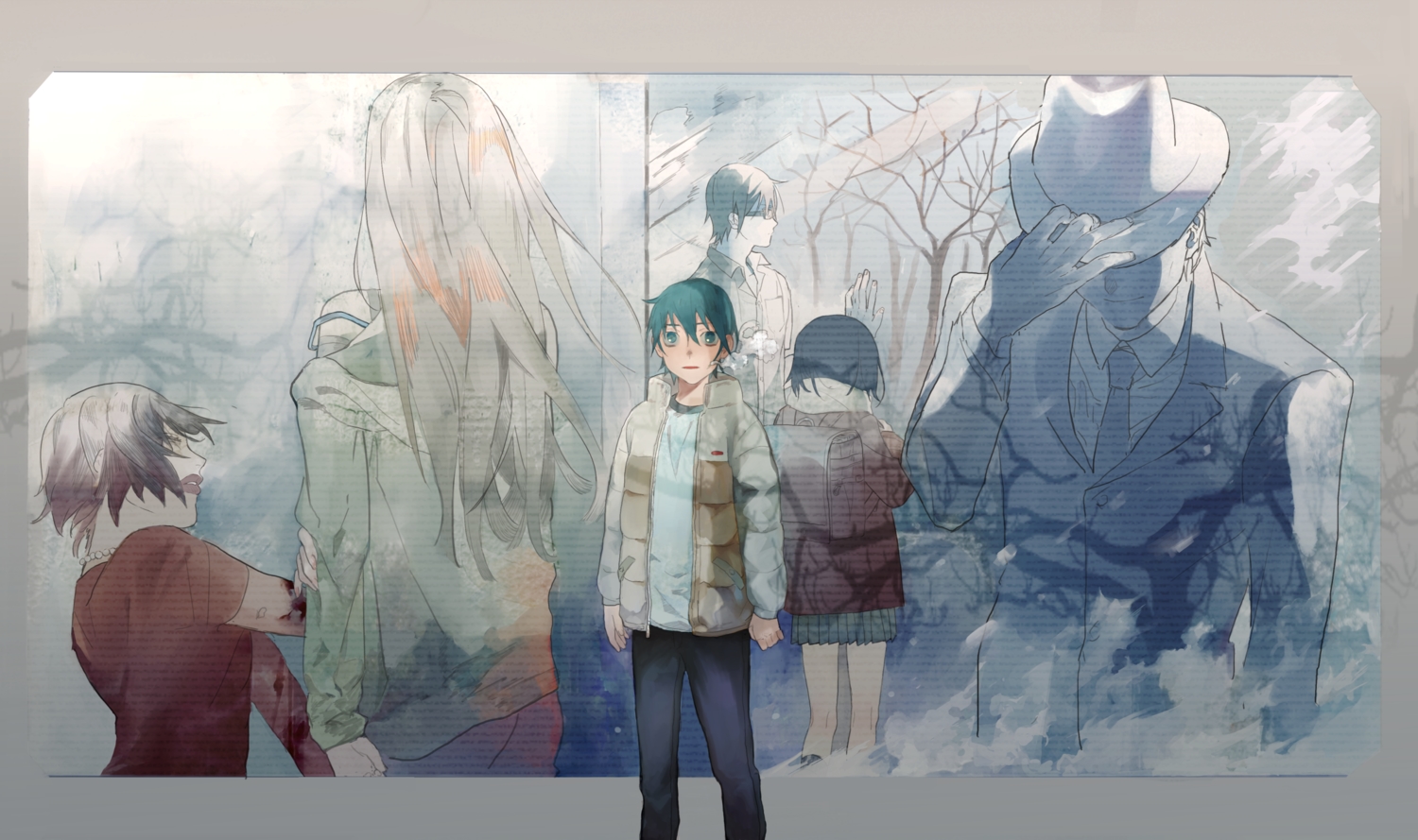 boku_dake_ga_inai_machi, fujinuma_sachiko, fujinuma_satoru, hat, hinazuki_kayo, long_hair, male, mtbi