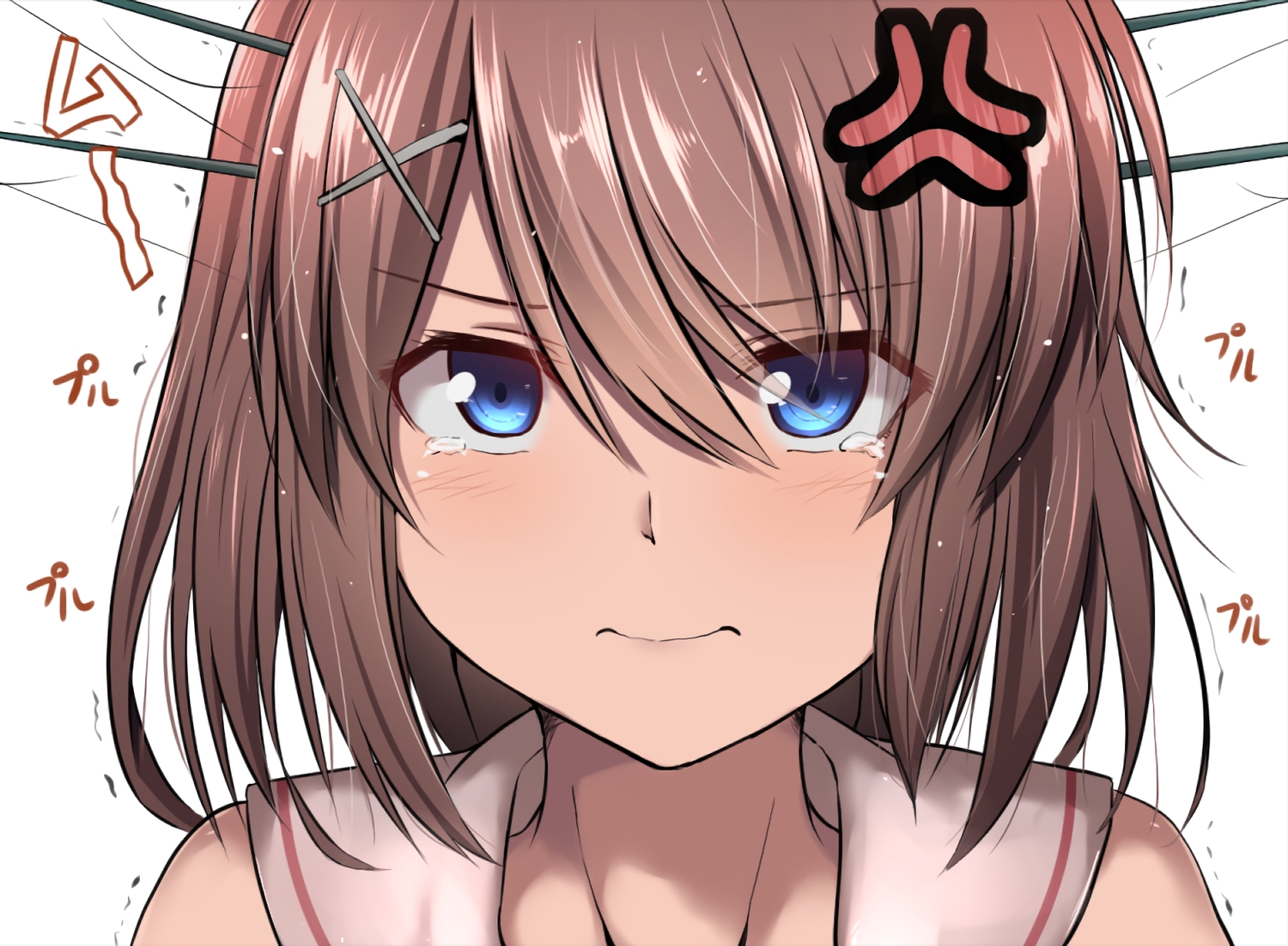 anthropomorphism, aqua_eyes, blush, brown_hair, close, kantai_collection, maya_(kancolle), short_hair