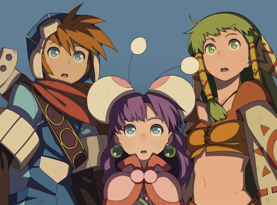 feena, go_robots, grandia, jpeg_artifacts, justin, male, sue