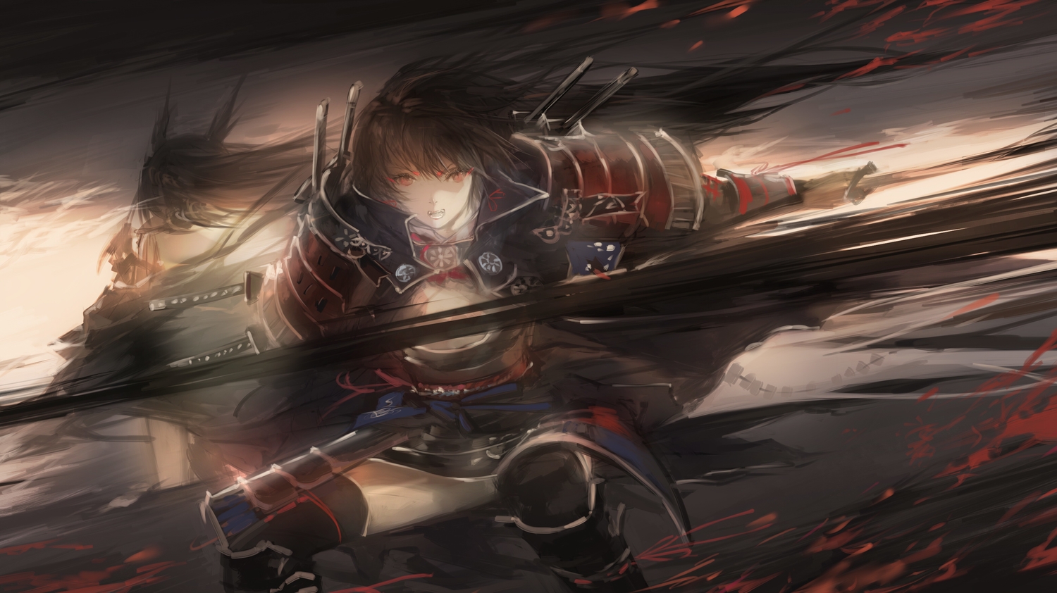 armor, katana, original, pixiv_fantasia, samurai, sa'yuki, sword, weapon