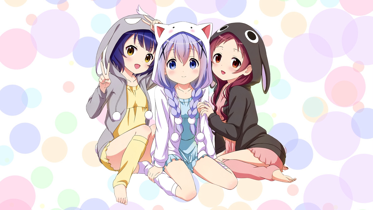 gochuumon_wa_usagi_desu_ka?, hood, jouga_maya, kafuu_chino, loli, natsu_megumi, tagme_(artist)
