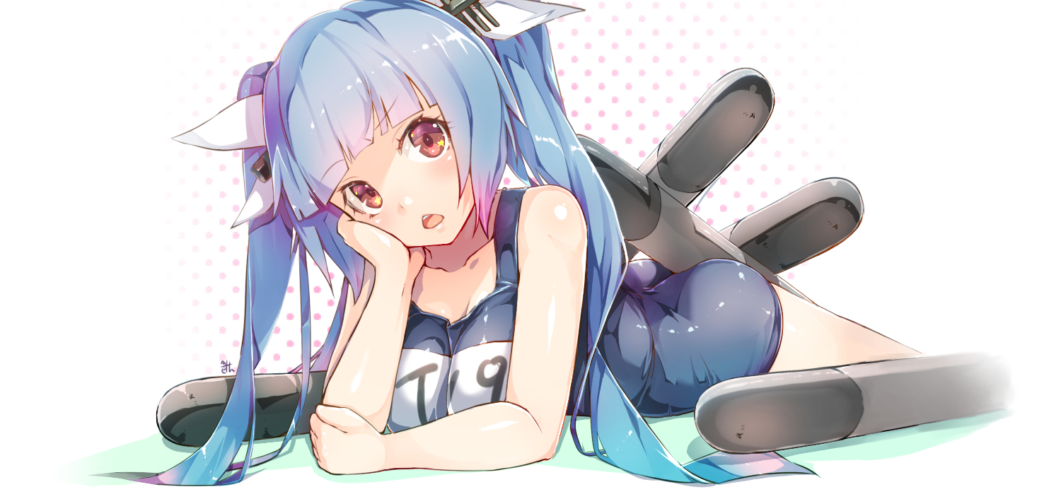 anthropomorphism, i-19_(kancolle), kantai_collection, meth_(emethmeth), school_swimsuit, signed, swimsuit