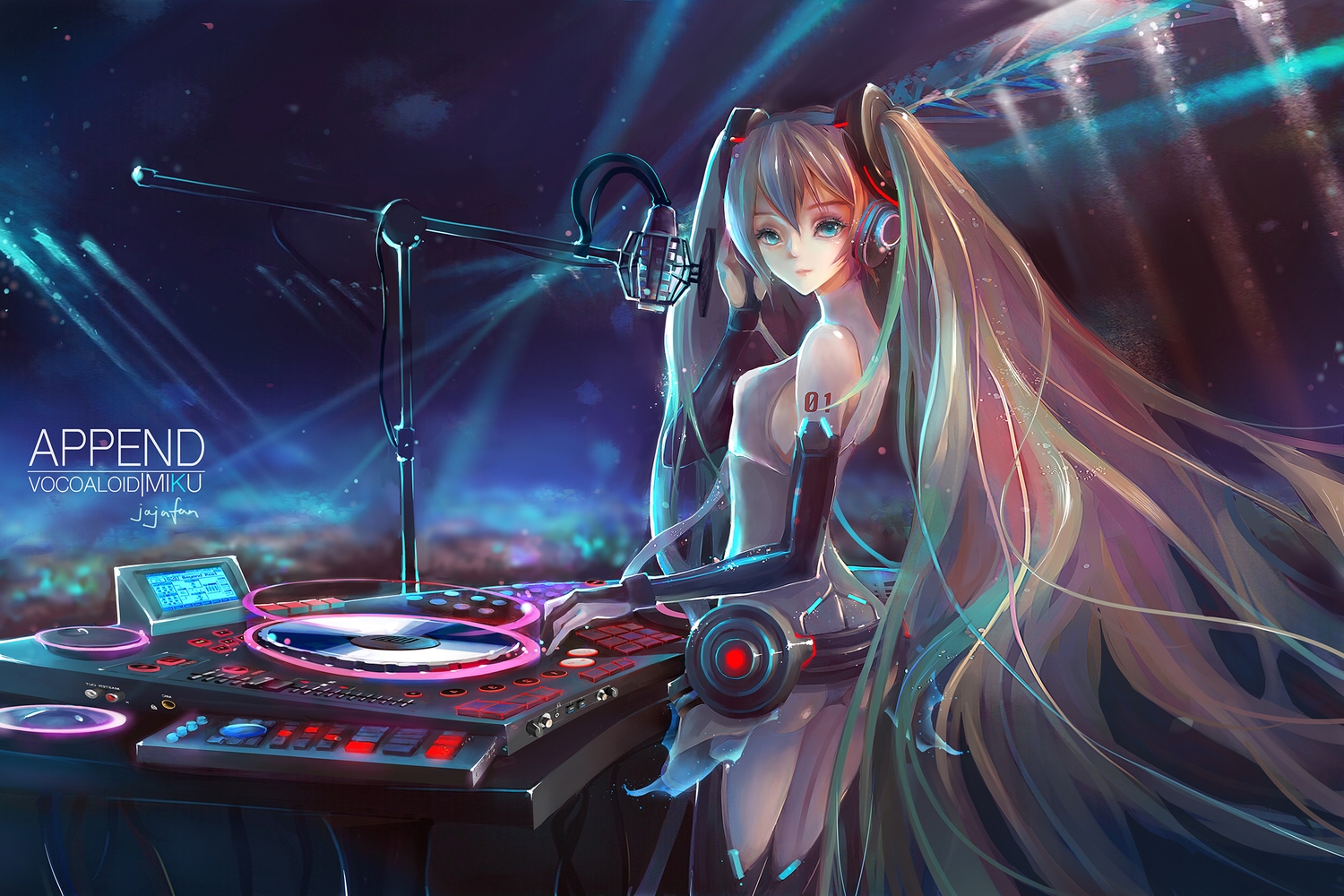ass, hatsune_miku, jajafan, long_hair, miku_append, twintails, vocaloid