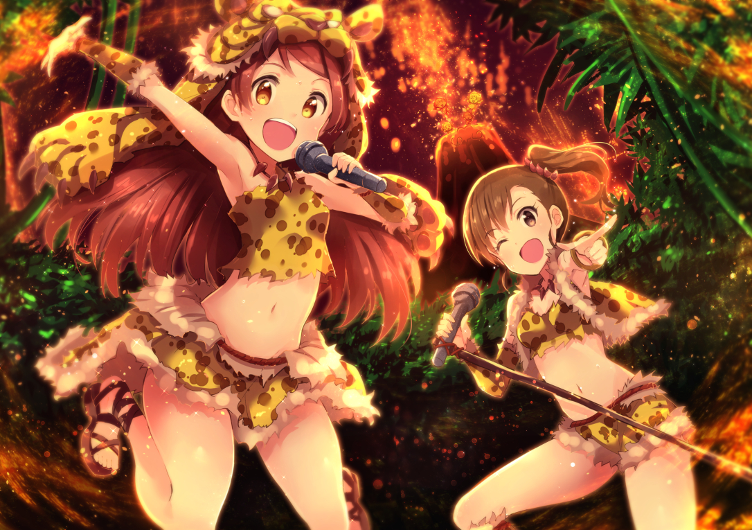 2girls, futami_mami, idolmaster, idolmaster_million_live!, ima_(lm_ew), loli, microphone, oogami_tamaki