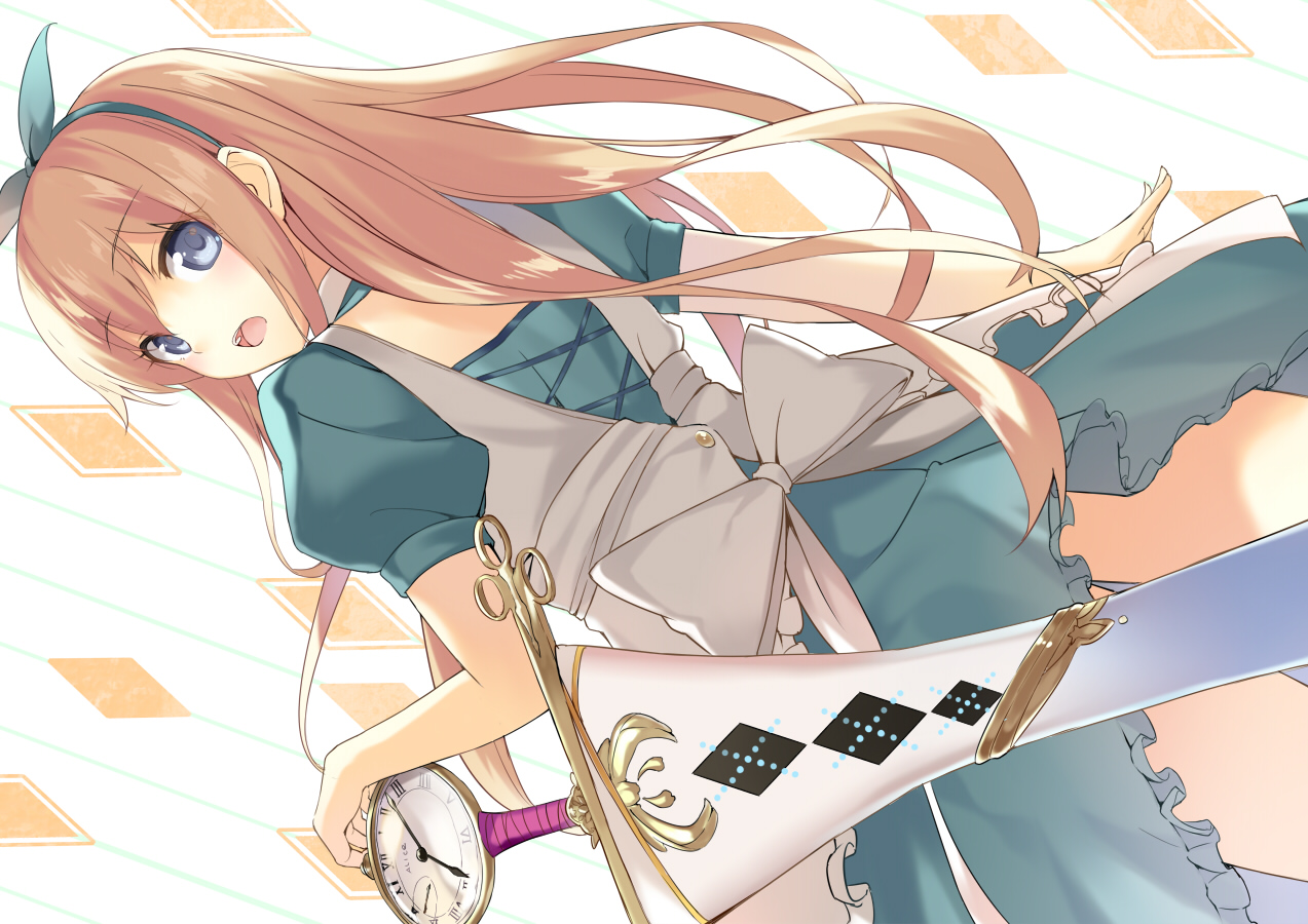 alice_in_wonderland, alice_(wonderland), blonde_hair, blue_eyes, bow, cccpo, dress, headband