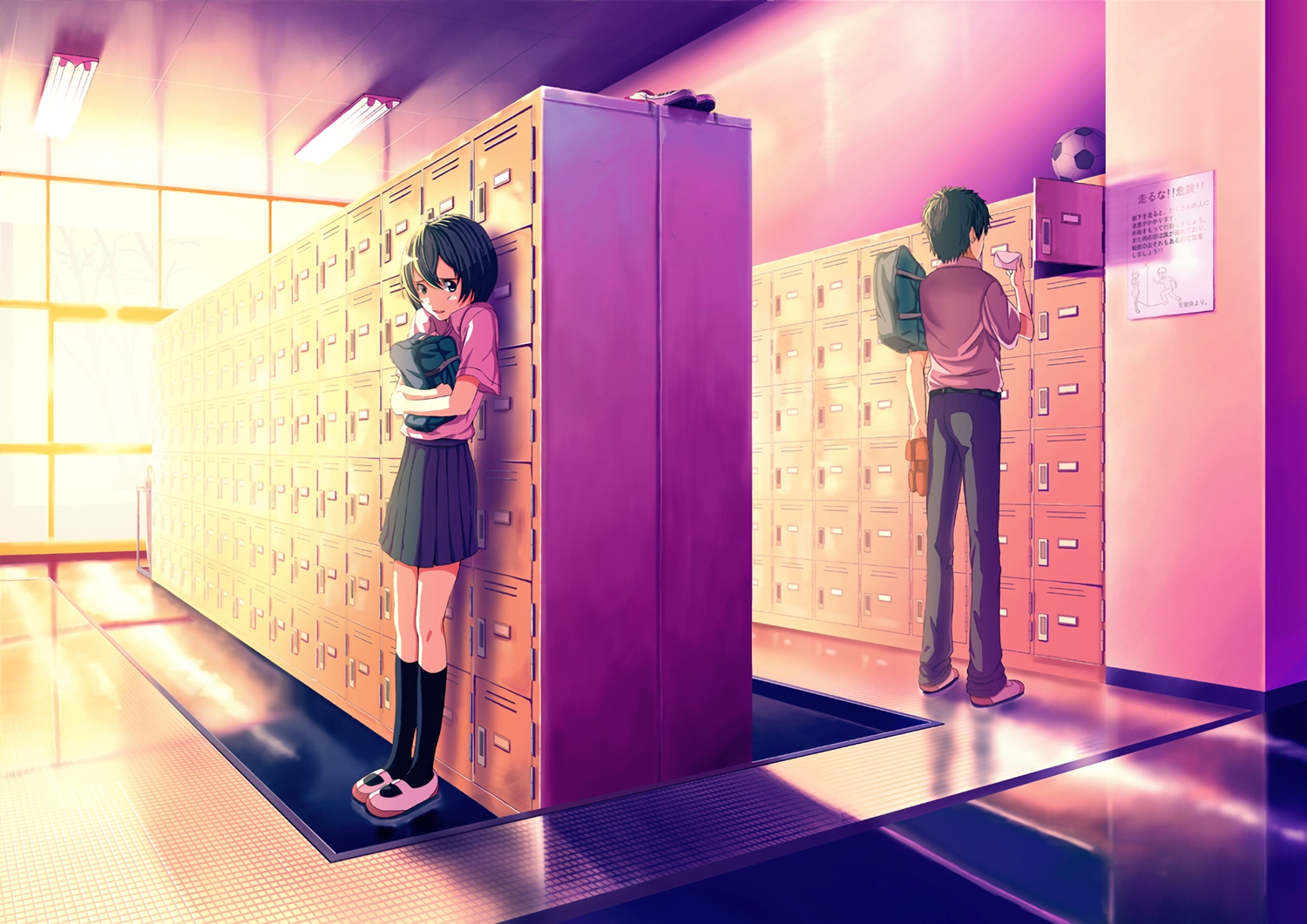 attsun_(atsushi_jb), ball, black_hair, kneehighs, male, original, paper, school_uniform