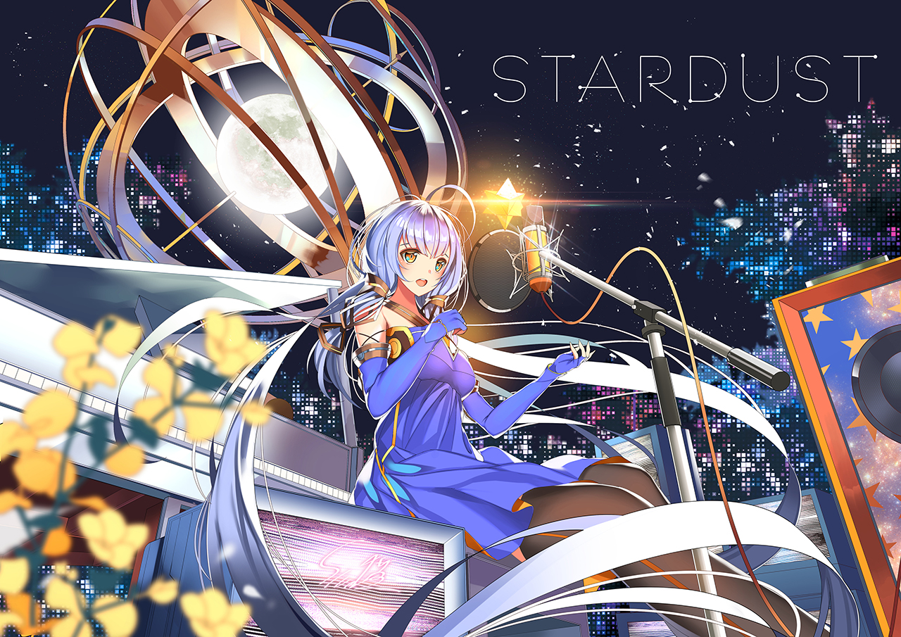 brown_hair, dress, long_hair, slumcat, thighhighs, vocaloid, vsinger, xingchen